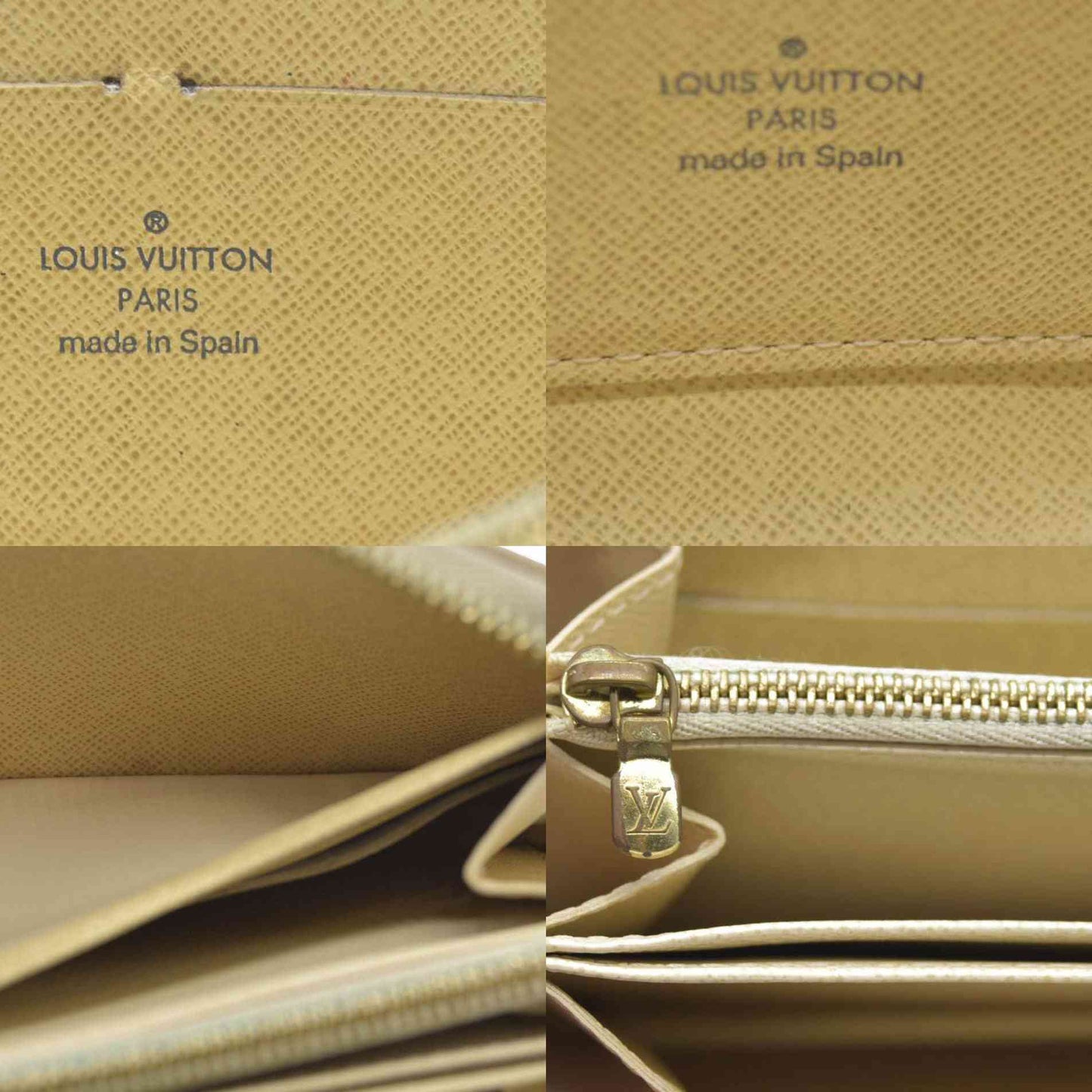 AUCTION $915 Louis Vuitton Damier Azur Zippy Zip Around Long Wallet Purse White CA4058