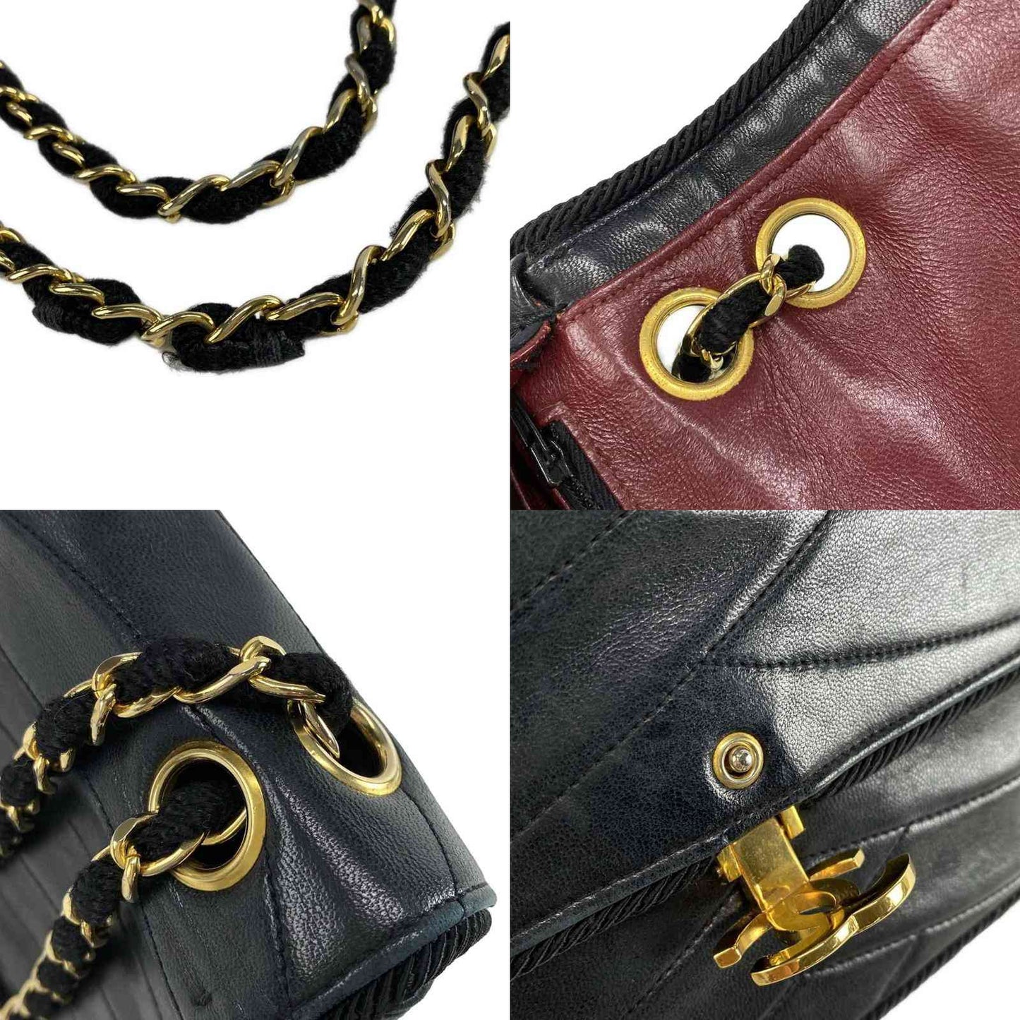 Chanel  Lambskin Scallop Quilted Single Flap Black 01*