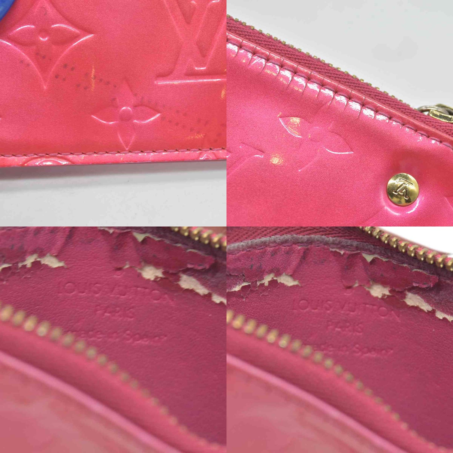 $490 Louis Vuitton Vernis Key Pouch Framboise CONSIGNMENT