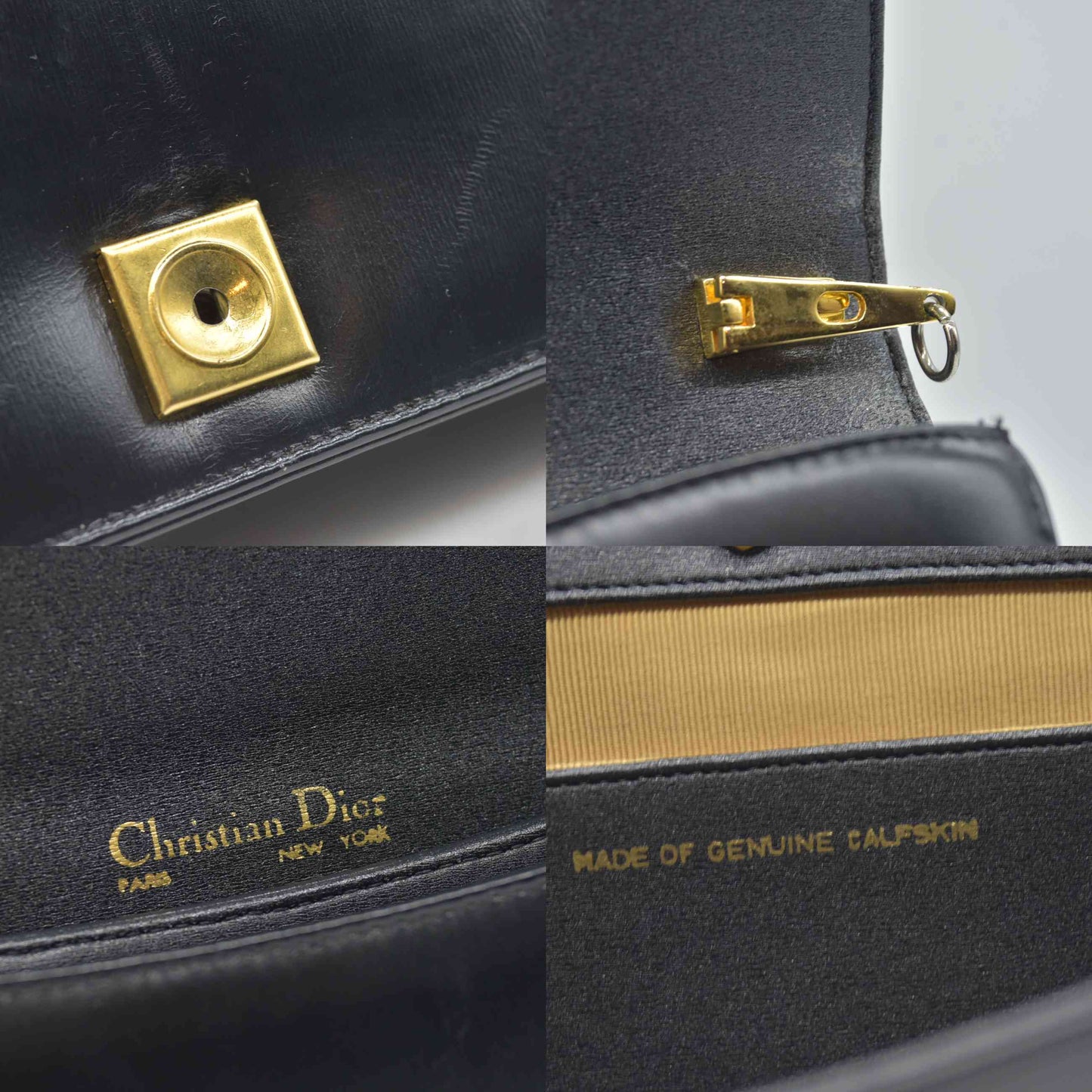 $1290 Christian Dior Shoulder Bag Black Leather