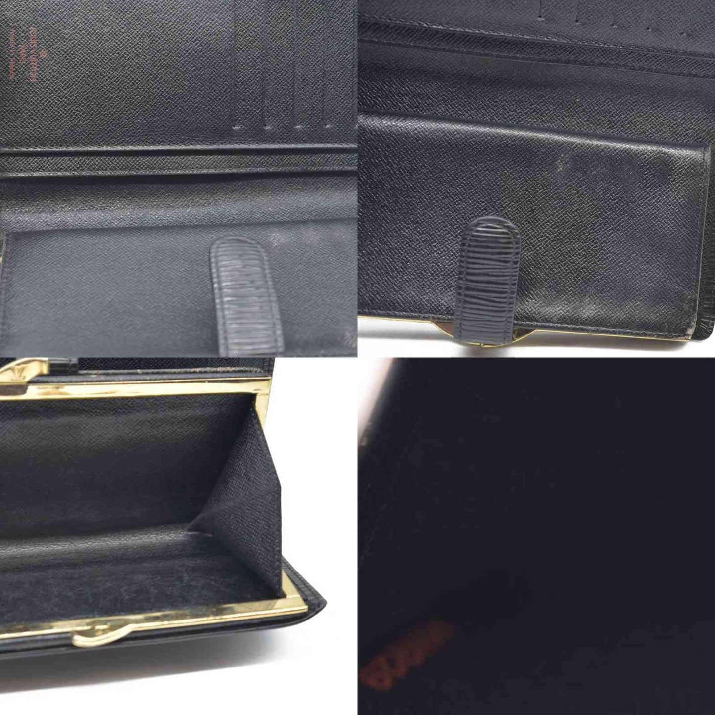 Louis Vuitton Epi Continental Clutch Bifold Long Wallet Black MI1929