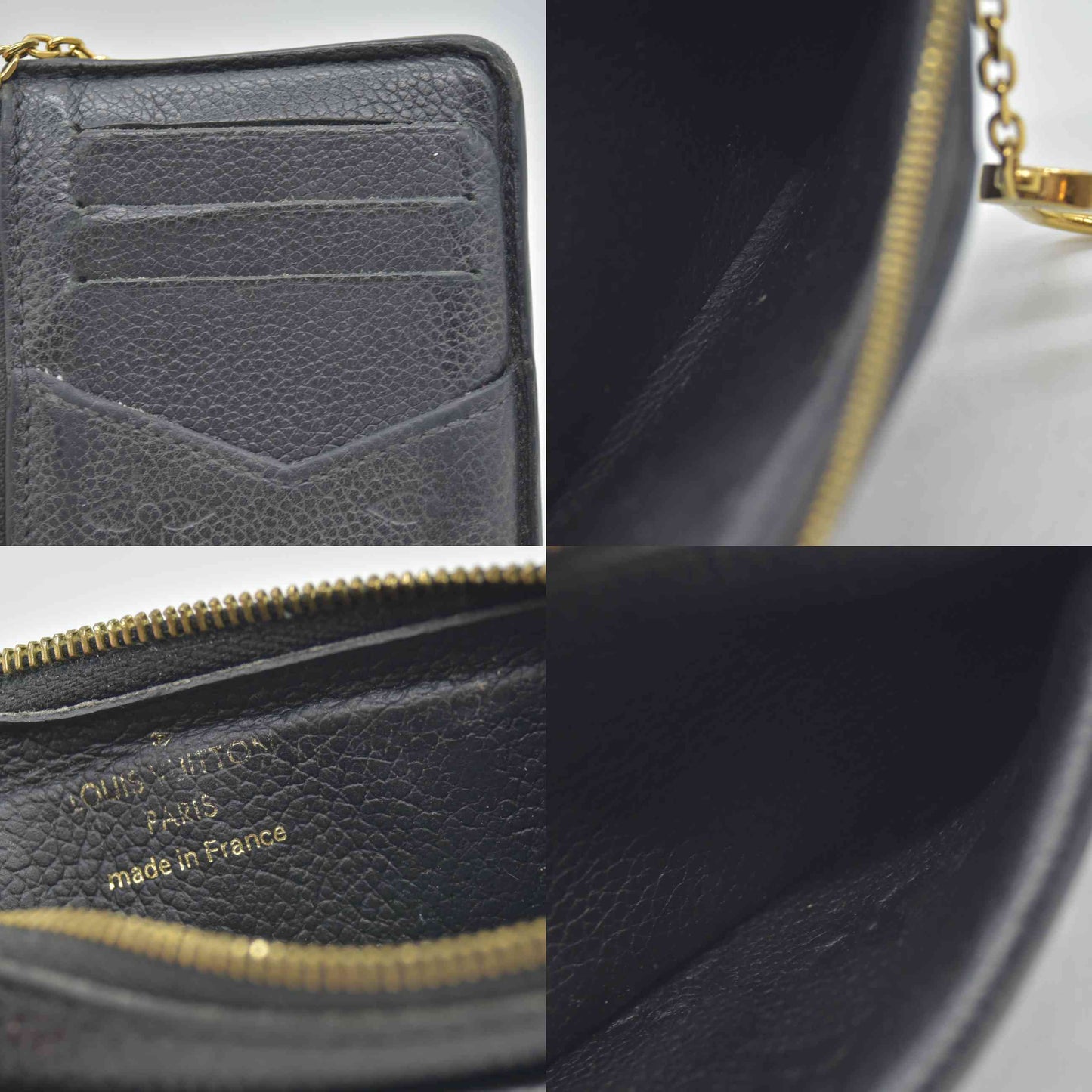 $840 Louis Vuitton  LV Monogram Empreinte Leather Card Holder Recto Verso