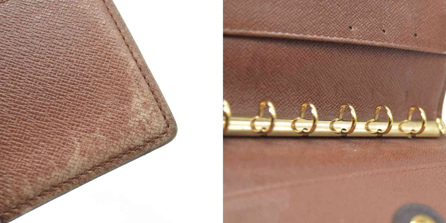 AUCTION $495 Louis Vuitton Monogram Agenda PM Notebook Cover Brown CA0977