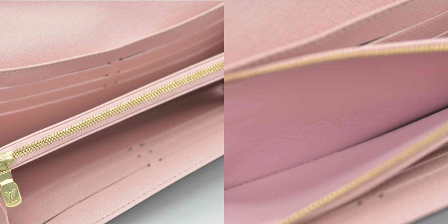 $775 Louis Vuitton  Monogram Sarah Wallet NM Rose Ballerine RFID