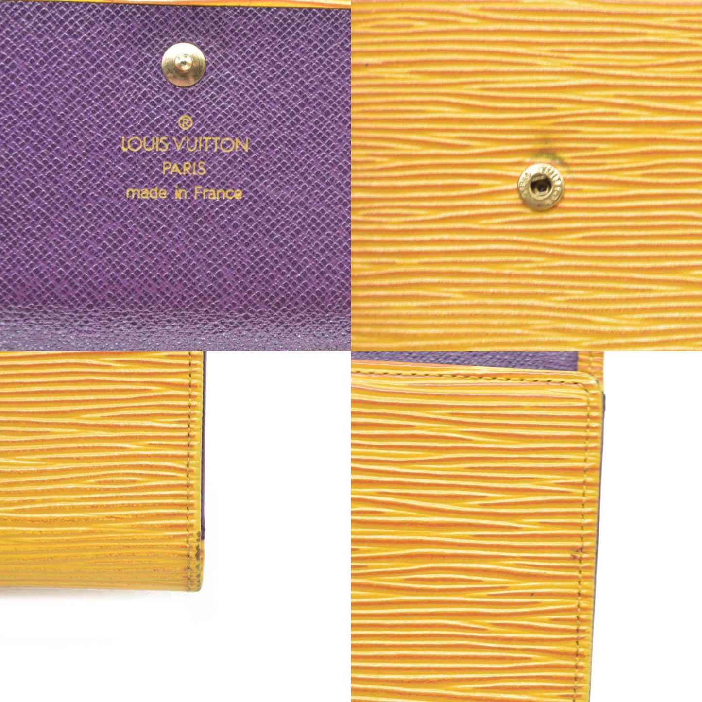 $695 1994 Louis Vuitton Epi Elise Trifold Wallet Yellow MI0934