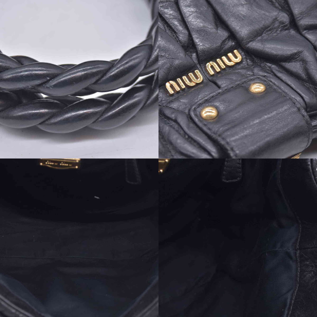 $1590 Miu Miu Leather Matelasse Bauletto Aperto Coffer CONSIGNMENT 10021137
