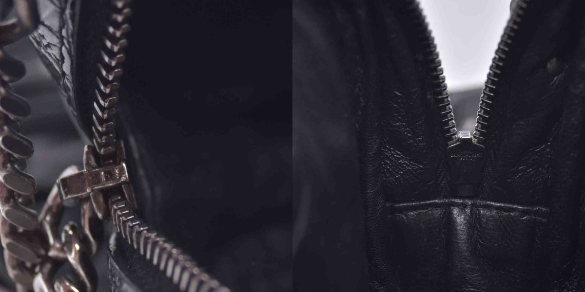 $1800 2019 Saint Laurent Calfskin Crocodile Embossed Monogram Mini Lou Camera Bag Black 10020872