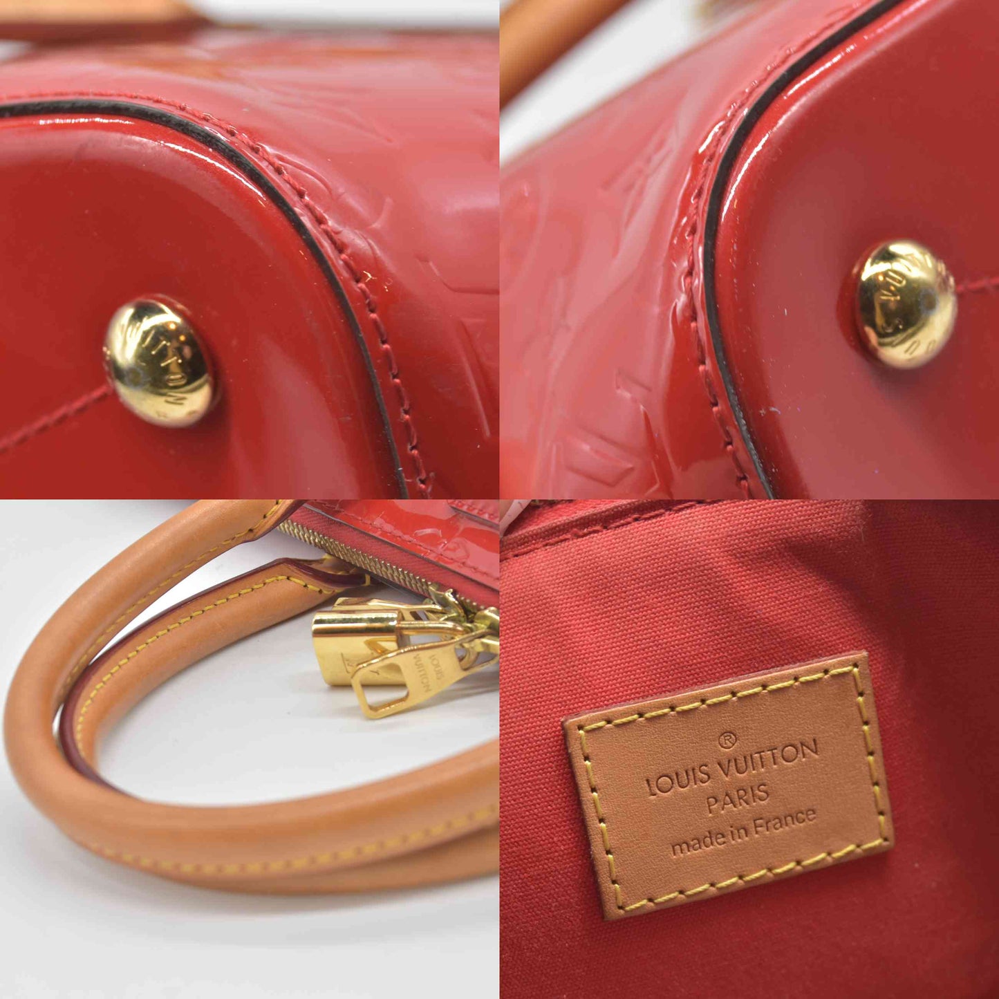 $2350 2014 LOUIS VUITTON Vernis Montebello MM Red DR3154