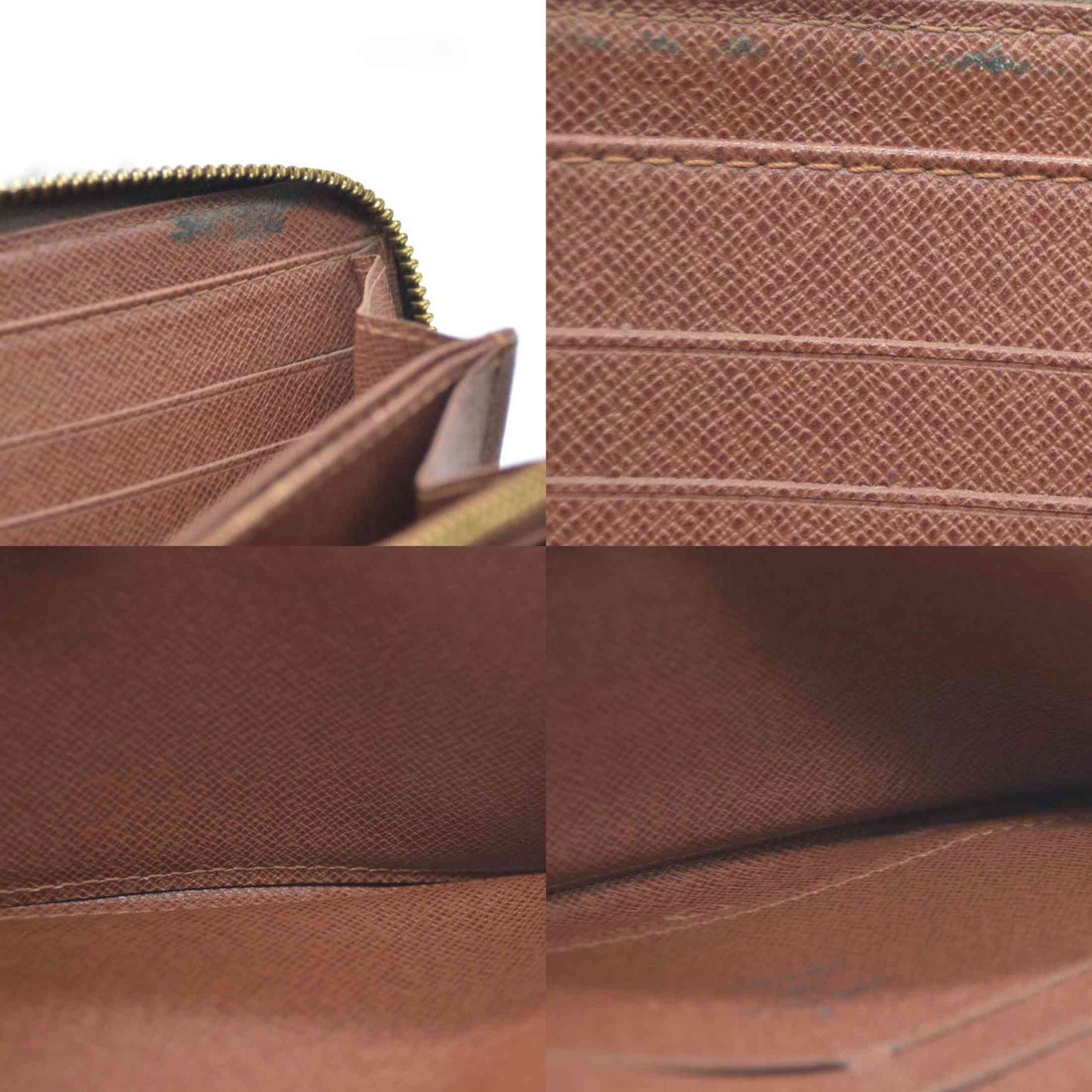 Louis Vuitton Monogram Zippy Zip Around Long Wallet Purse Brown CA0066