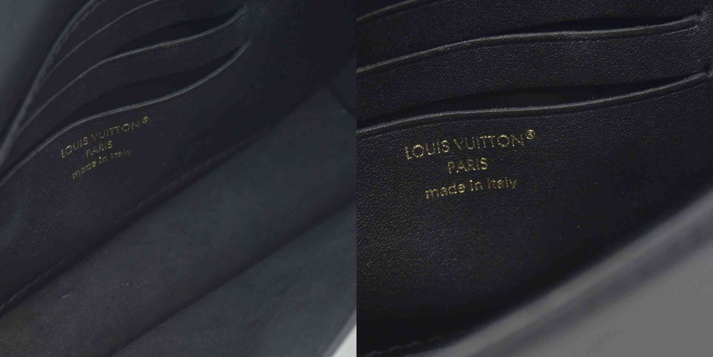 $2080 RFID Louis Vuitton Calfskin LV Bloom Wallet On Chain Black LIKE NEW