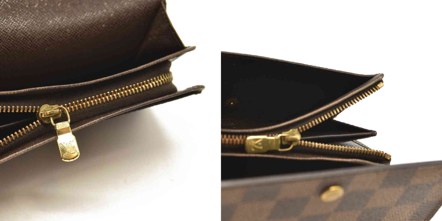 Louis Vuitton  Damier Ebene Porte-Monnaie Billets Tresor Wallet CA0013