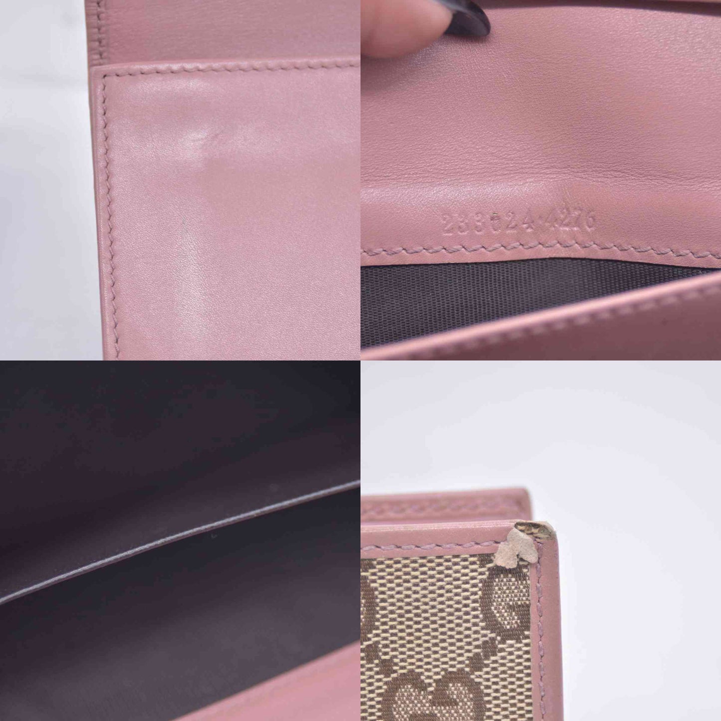 $680 Gucci GG Canvas And Leather Interlocking G Long Wallet CONSIGNMENT