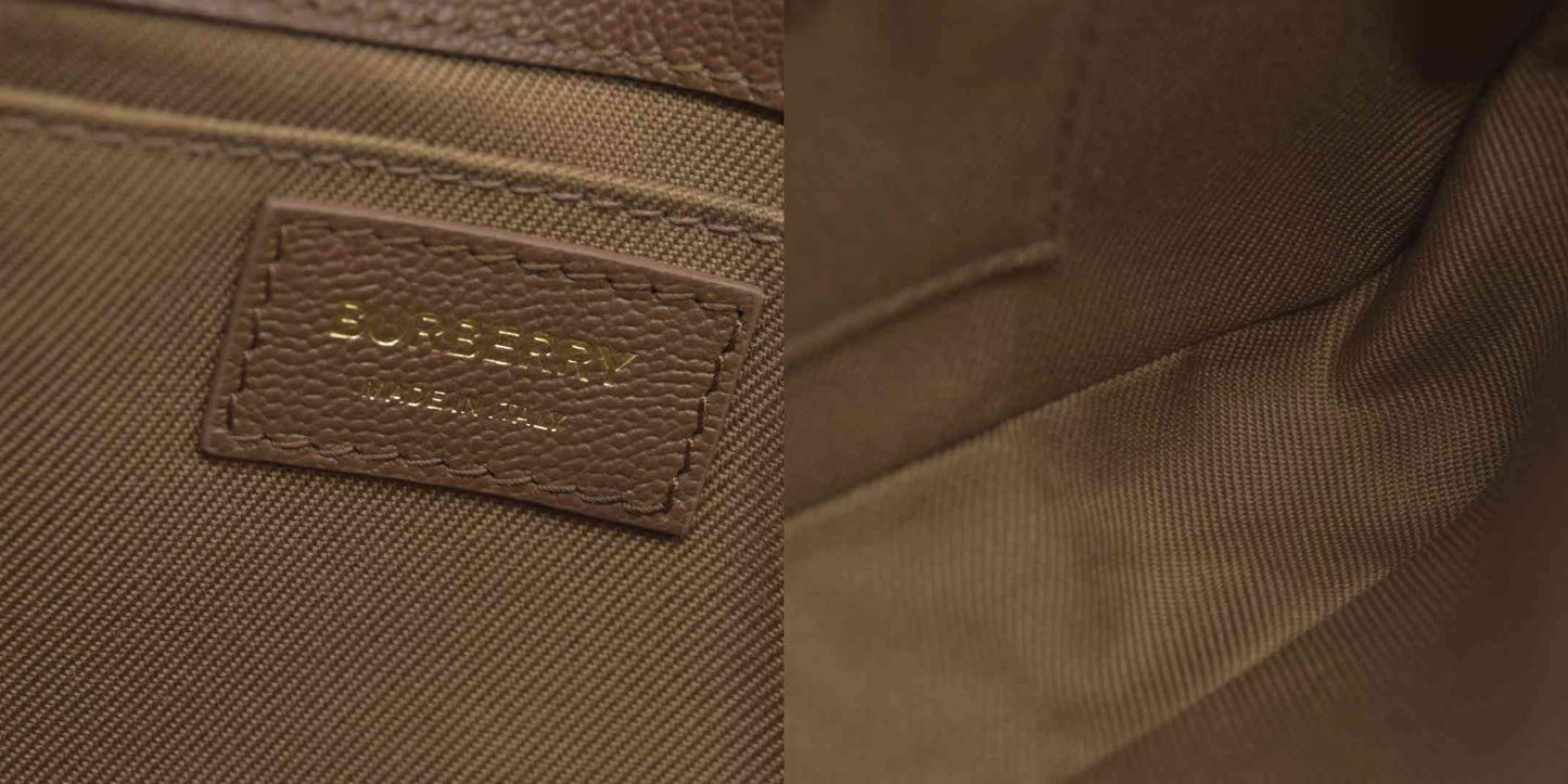 $1150 Burberry Hampshire Small House Check & Leather Crossbody Brown