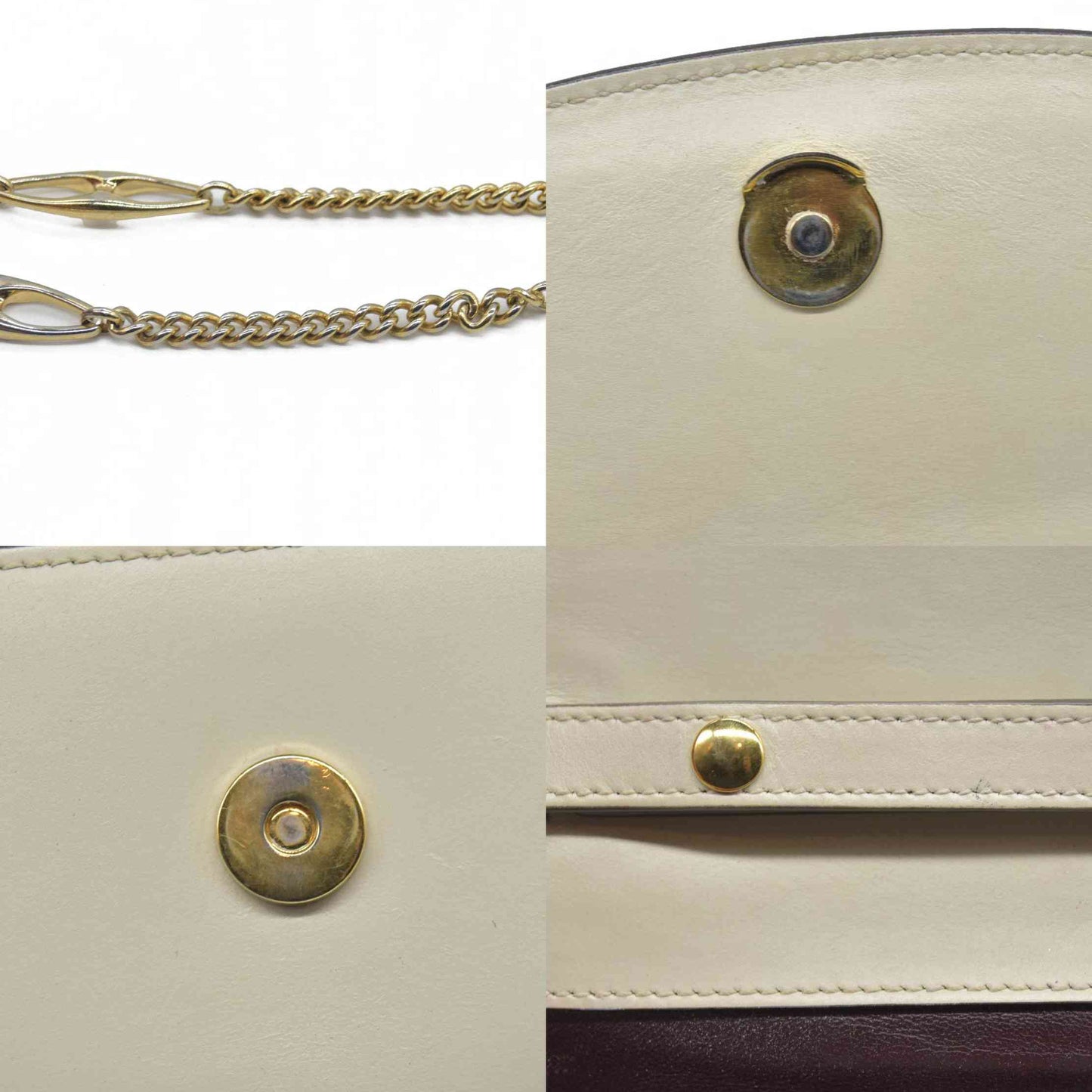 $1980 Gucci Cream Zumi Top Handle Chain Flap Interlocking G Horsebit