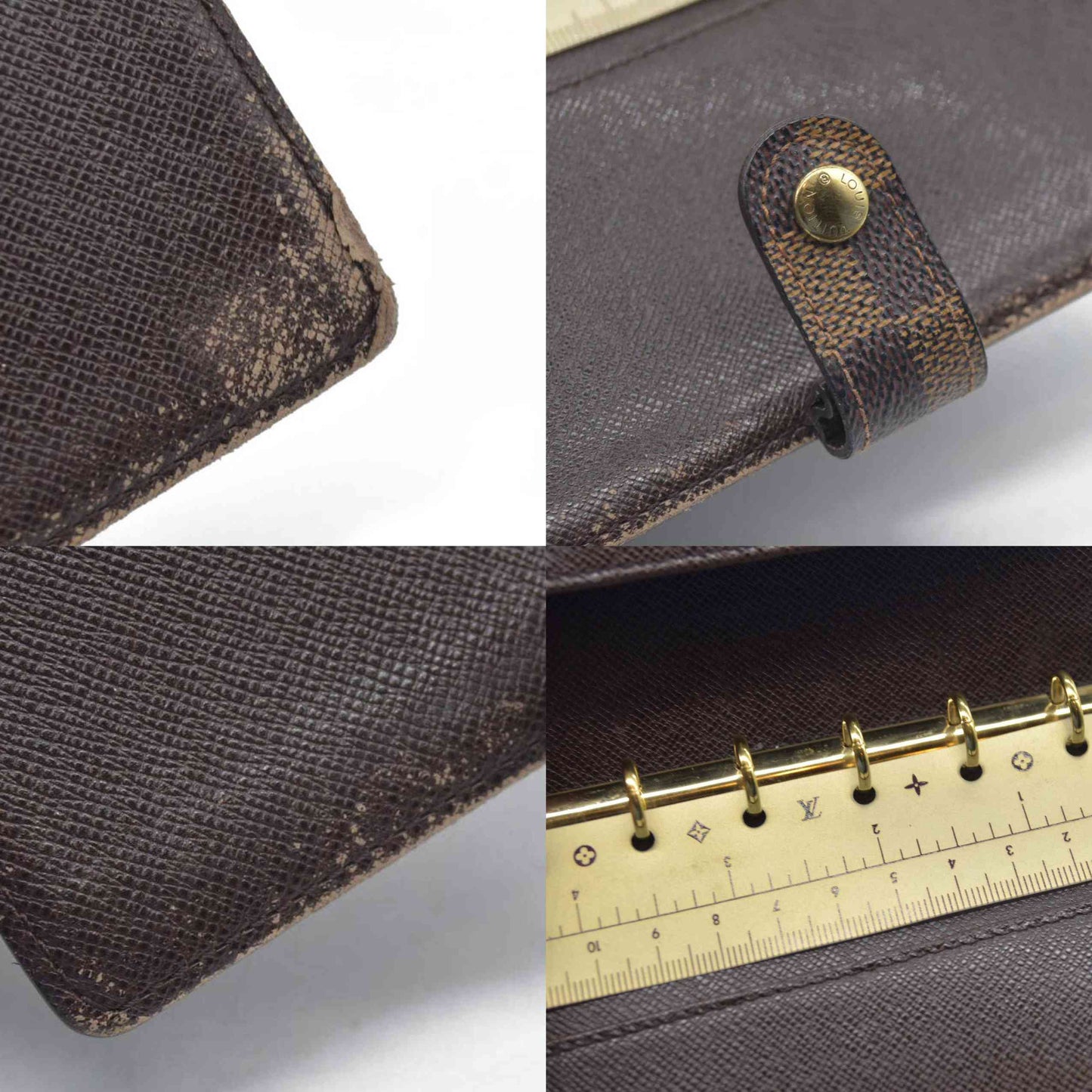 Louis Vuitton  Damier Ebene Small Ring Agenda Cover CA1002