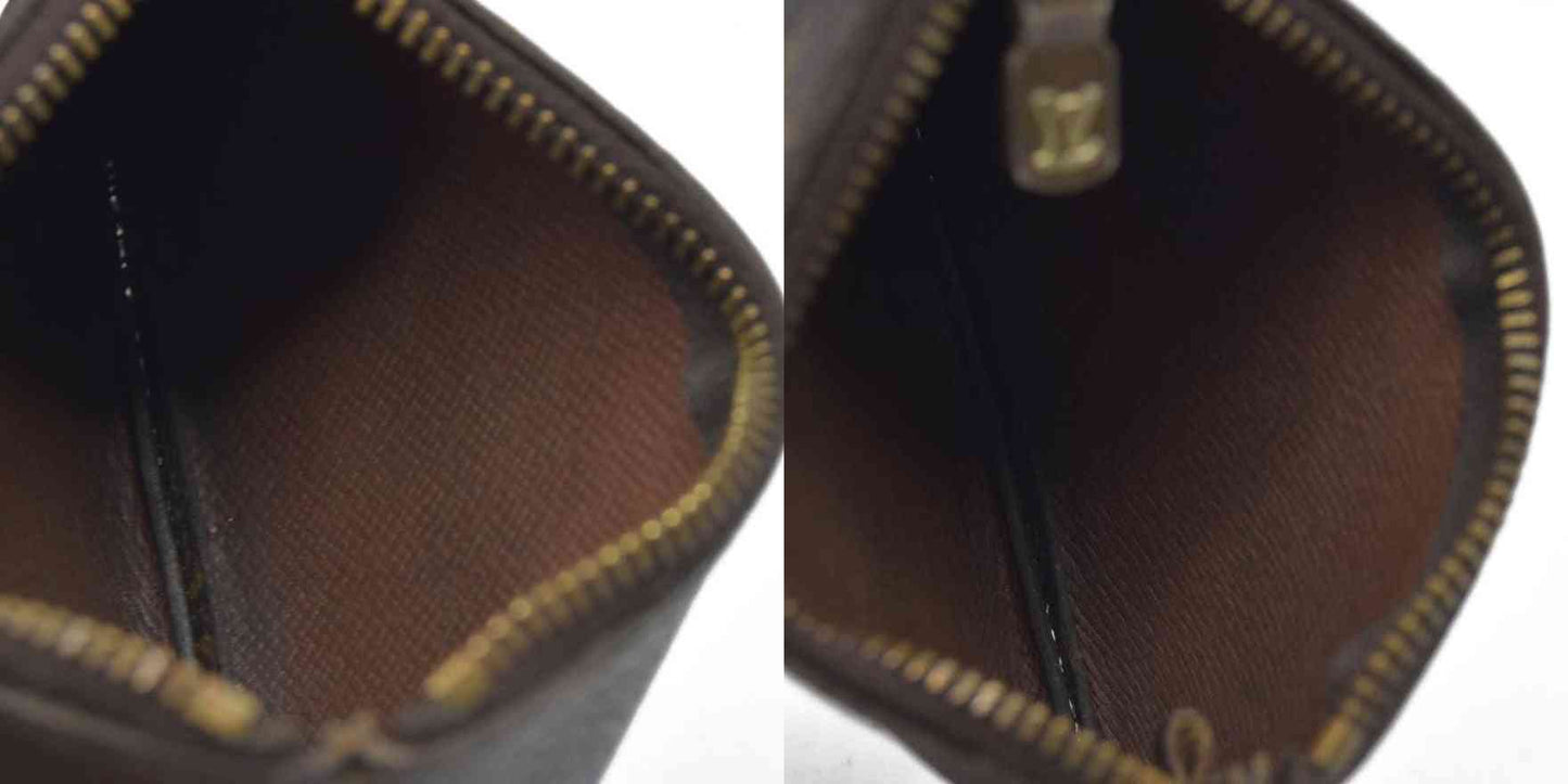 $345 LOUIS VUITTON Monogram Coin Purse Key Pochette Cles ET0910