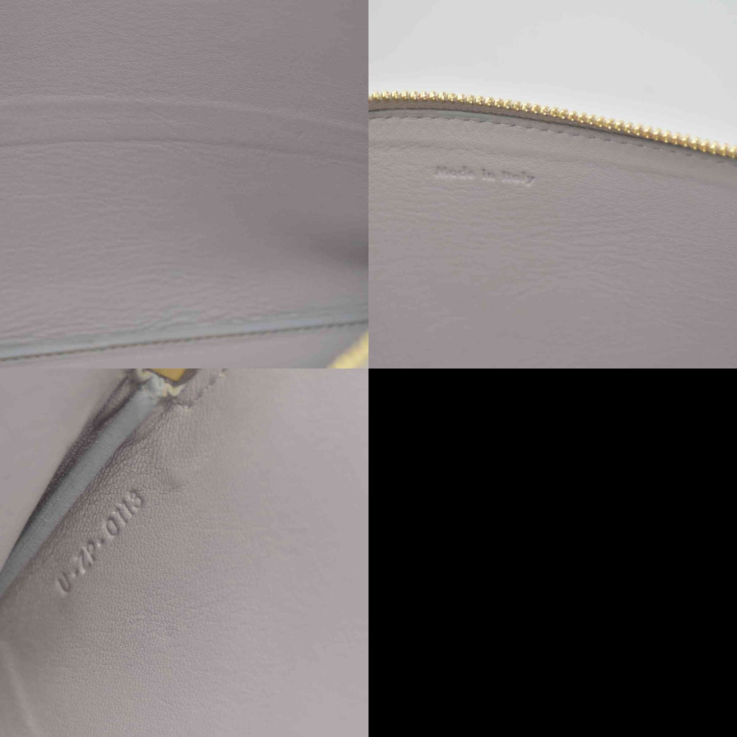 $520 Celine Fluo Grey Beige Leather Bi-Color Clutch Pouch Bag CONSIGNMENT