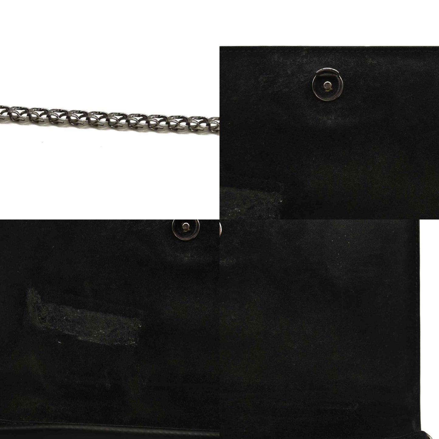 Christian Louboutin  Calfskin Pailette Spikes Paloma Clutch Black