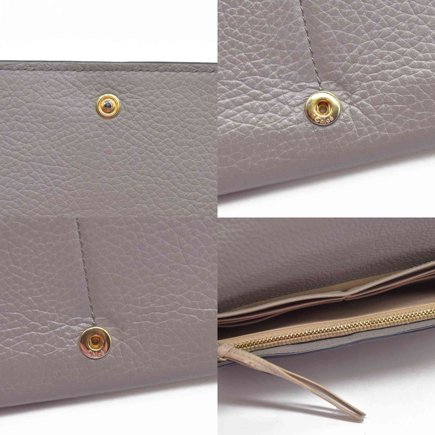 $595 Chloe Alphabet Leather Bifold Long Wallet