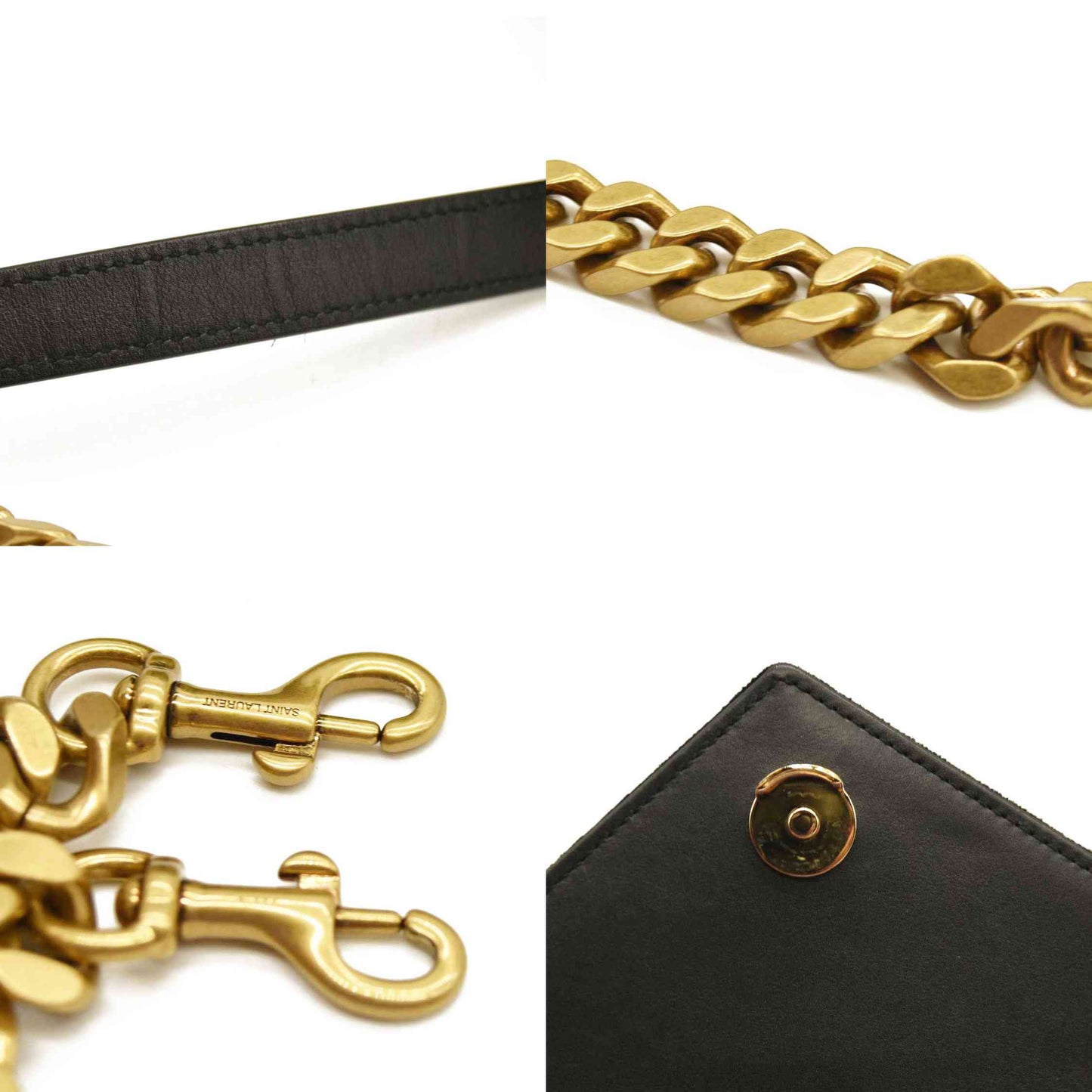 Saint Laurent  Suede Matelasse Chevron Monogram Medium College Bag Black