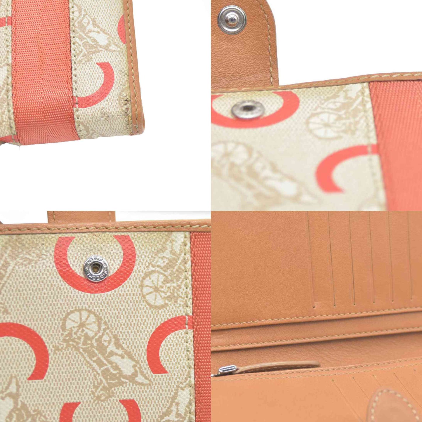 CELINE Horse Carriage C PVC Long Bifold Wallet Beige