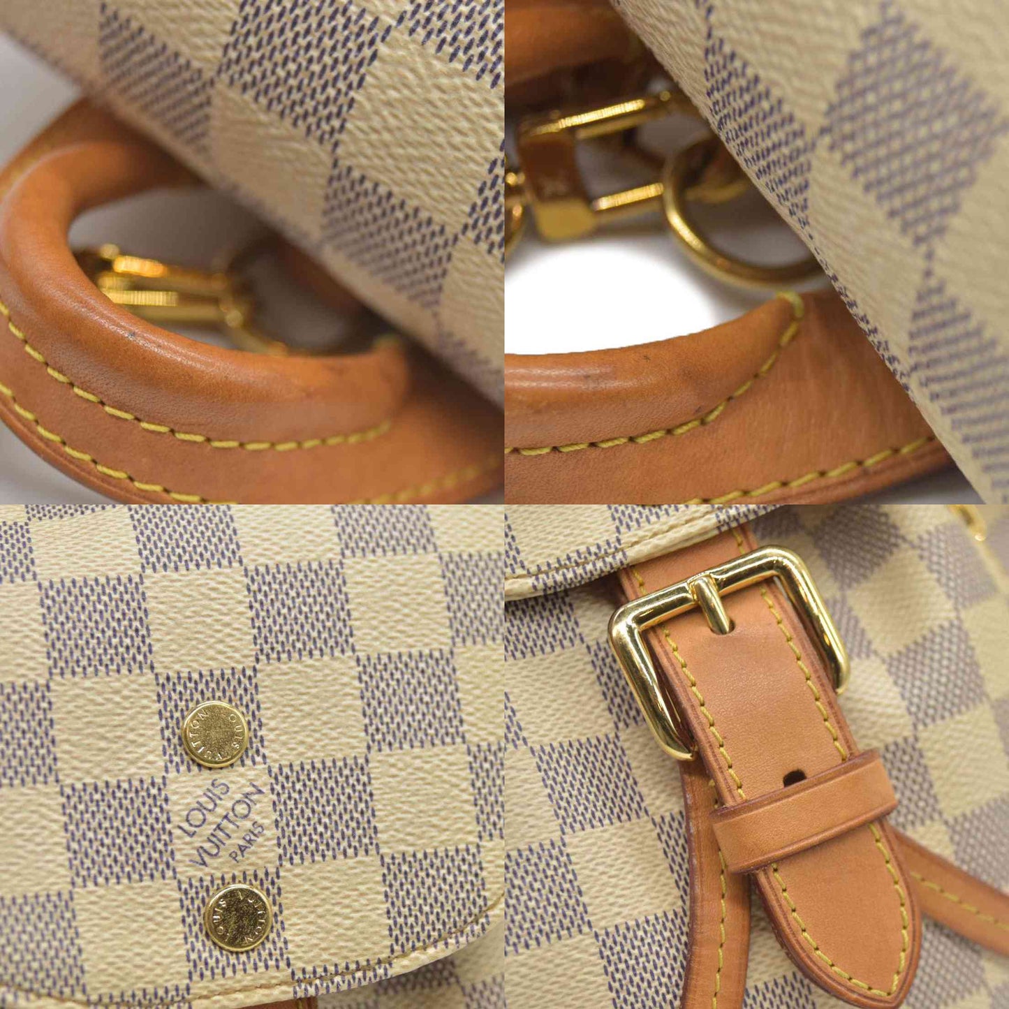 AUCTION $1250 Louis Vuitton  Damier Azur Sperone BB Backpack SR1137 2017