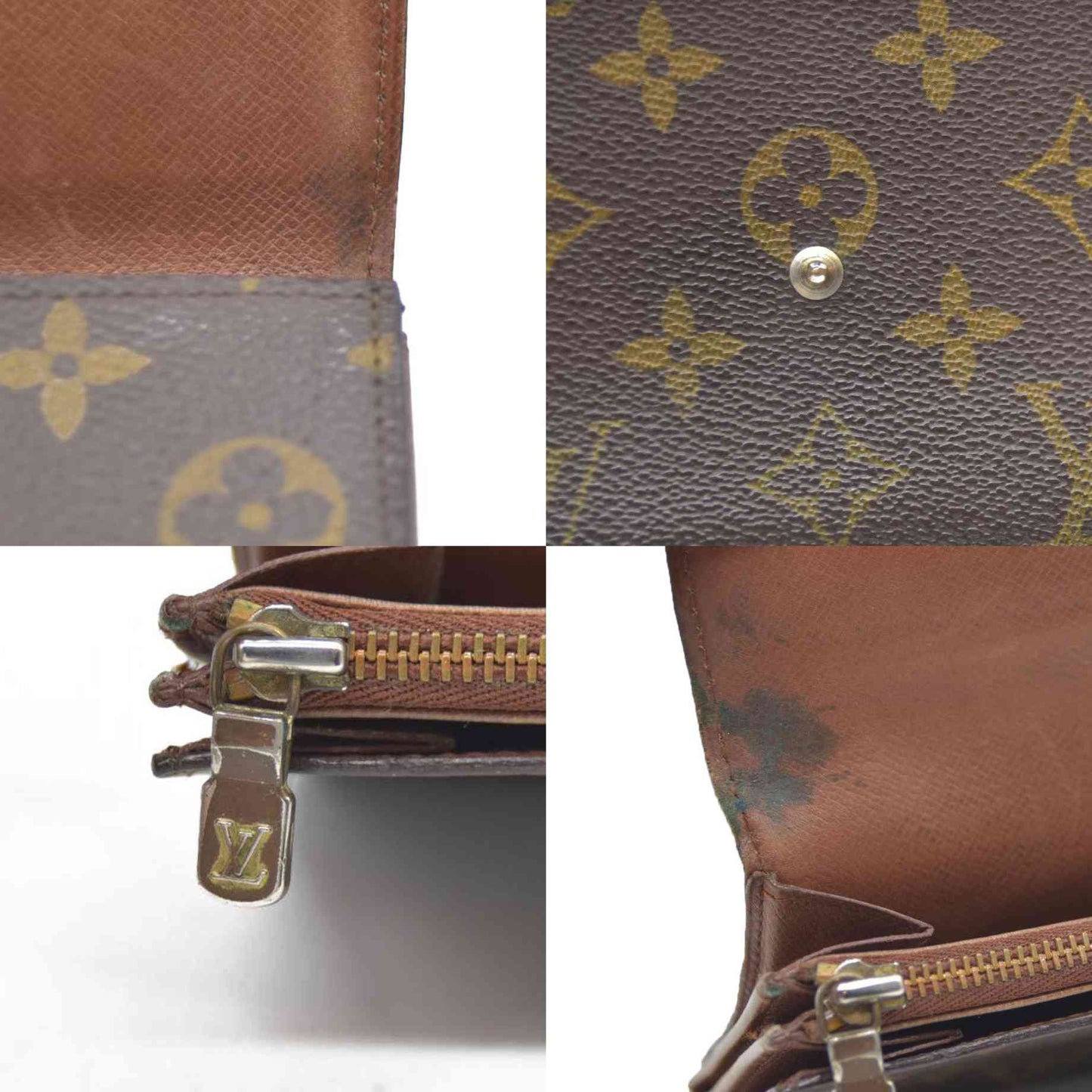 Louis Vuitton Monogram Portefeiulle Sarah Long Bifold Wallet Brown 882AN