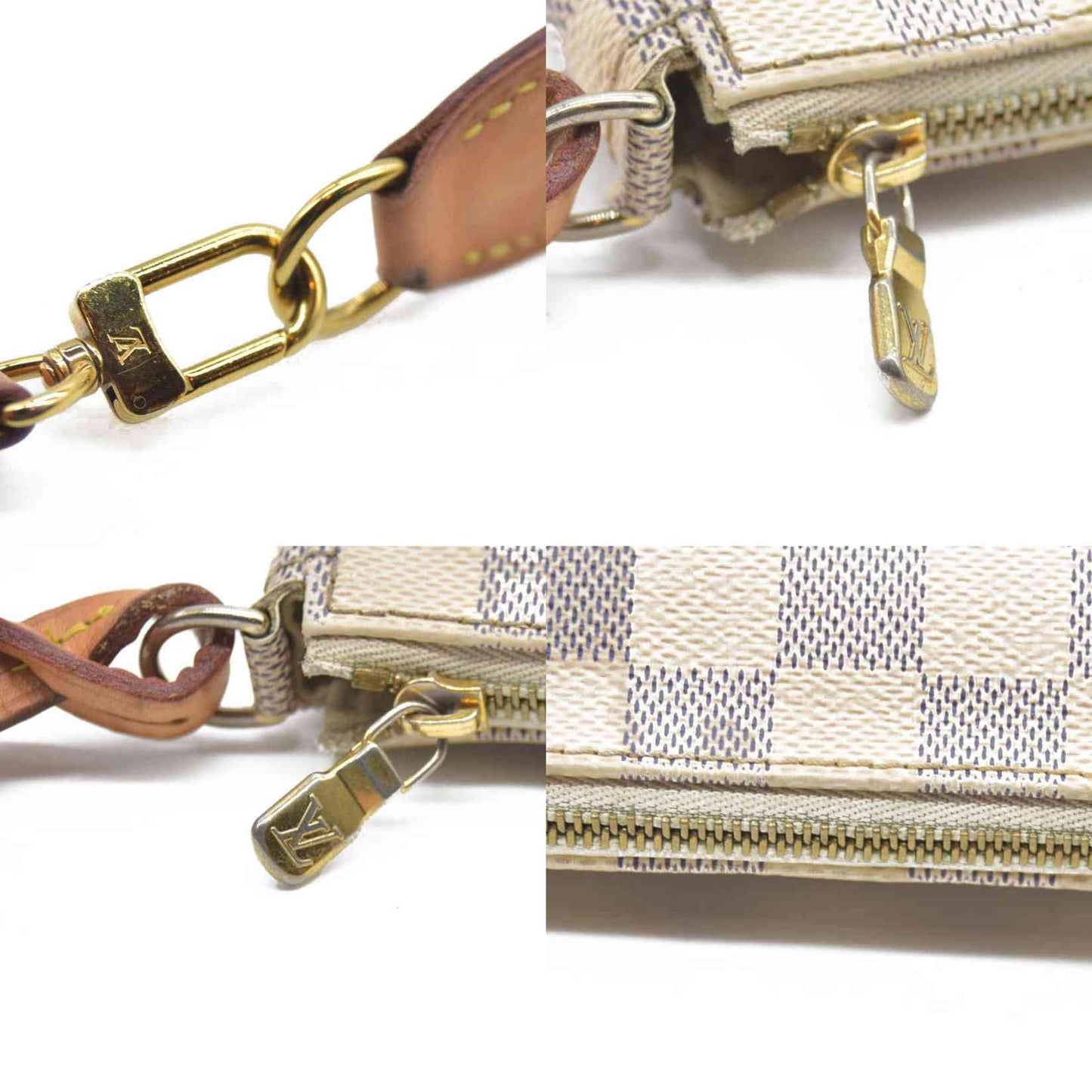 $1650 Louis Vuitton  Damier Azur Pochette Accessories NM MB5230