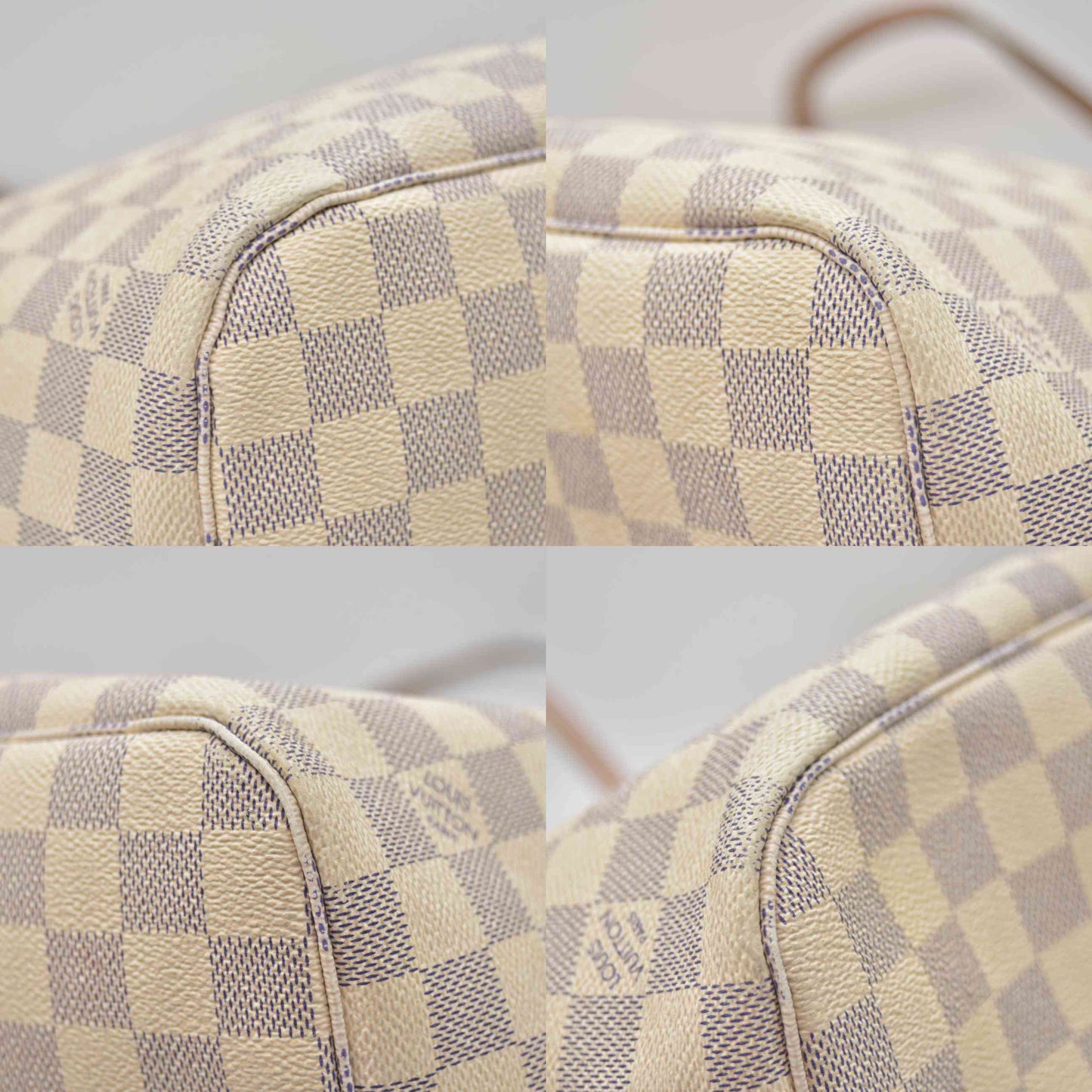 $2240 Louis Vuitton Damier Azur Neverfull MM RFID