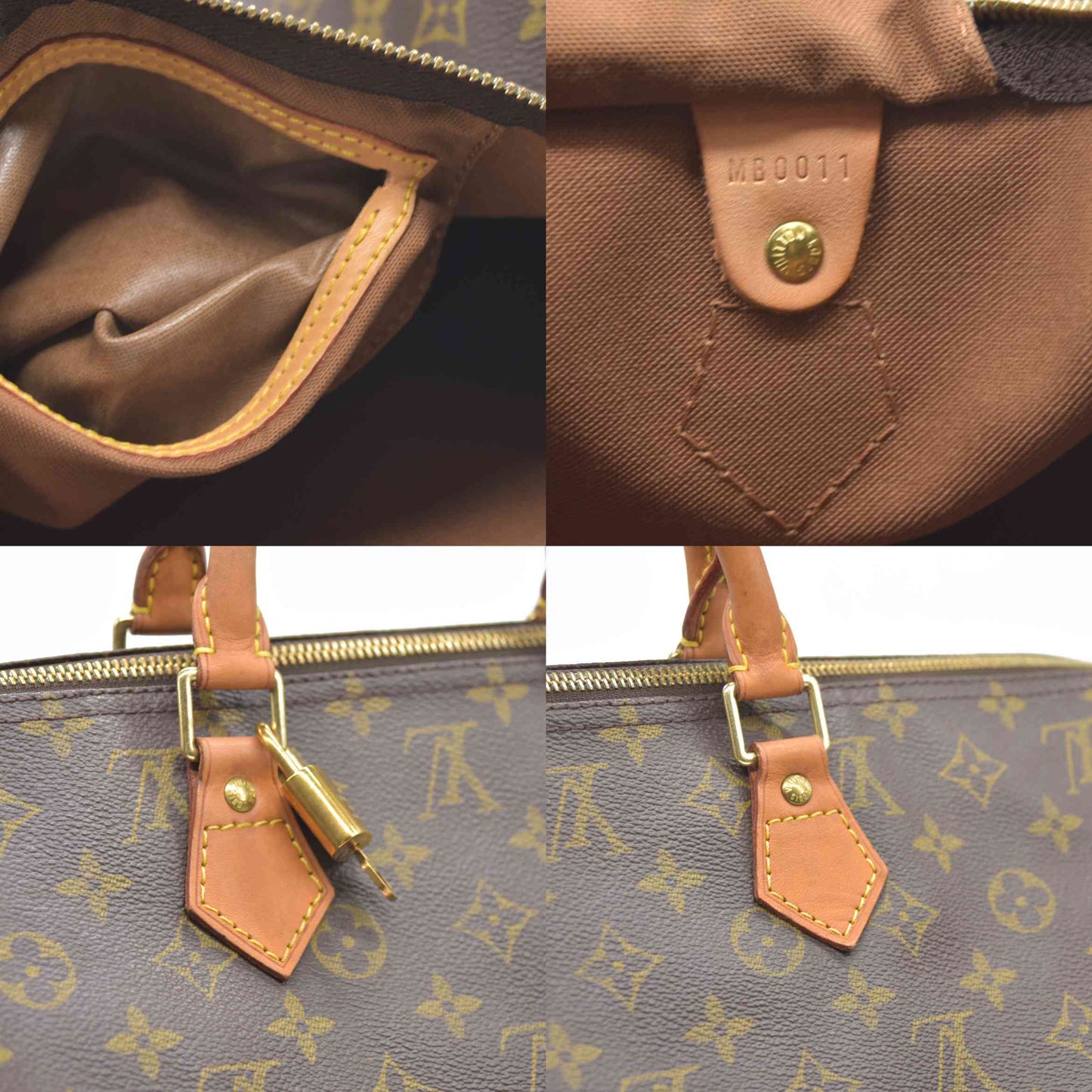 $1660 Louis Vuitton LV Hand Bag Speedy 35 Brown Monogram CONSIGNMENT AUCTION MB0011