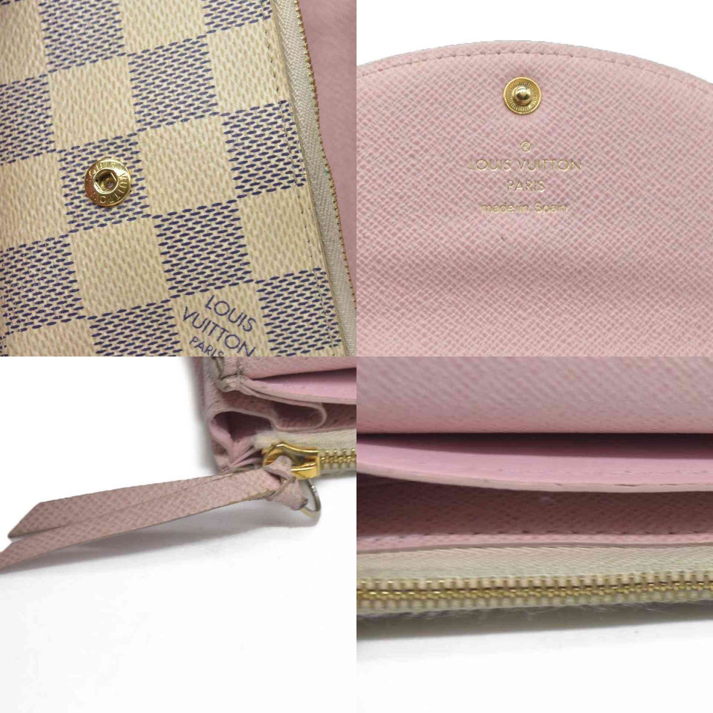 $420 LOUIS VUITTON Damier Azur Rosalie Coin Purse Wallet