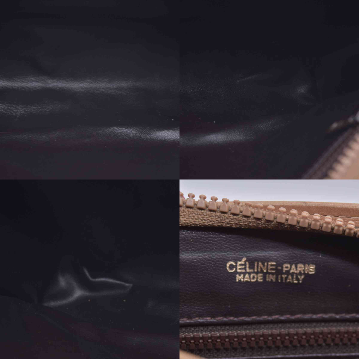 $550 CELINE C Sulky & Horse Carriage Canvas Clutch Pouch Tan Brown CONSIGNMENT 10021519