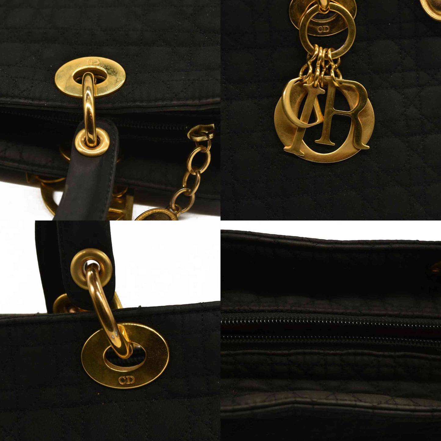 Christian Dior Nylon Cannage Medium Lady Dior Black 	RU 1919