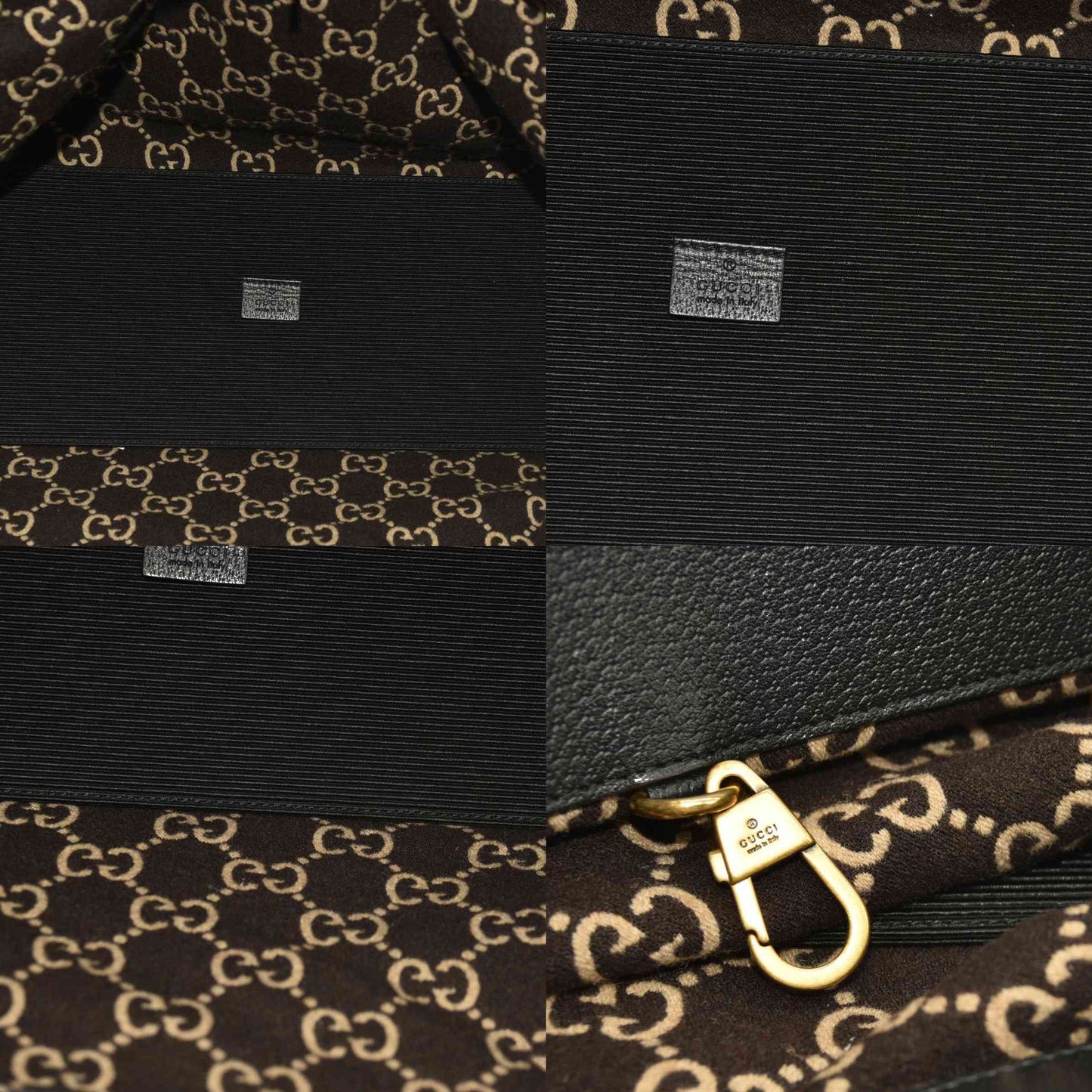 Gucci Covered Wool GG Monogram Large Tote Bag Beige Ebony