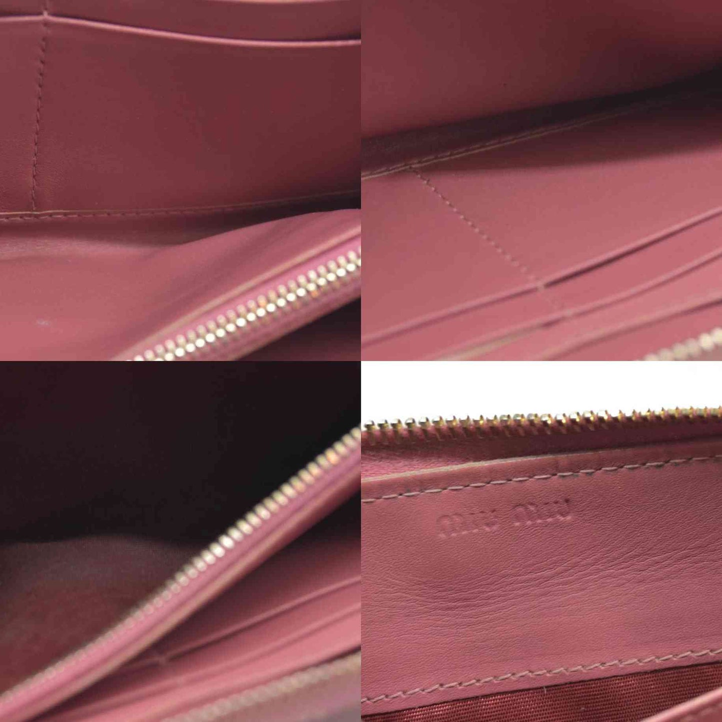 AUCTION $545 Miu Miu  Vernice Crocodile Embossed Calfskin Zip Around Wallet Antico