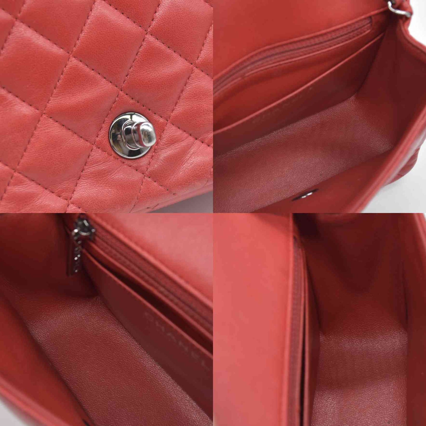 $5200 Chanel Classic Mini Square Flap Bag Red