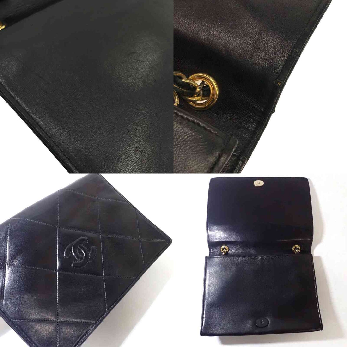 CHANEL Wild Stitch Shoulder Bag Black Lambskin