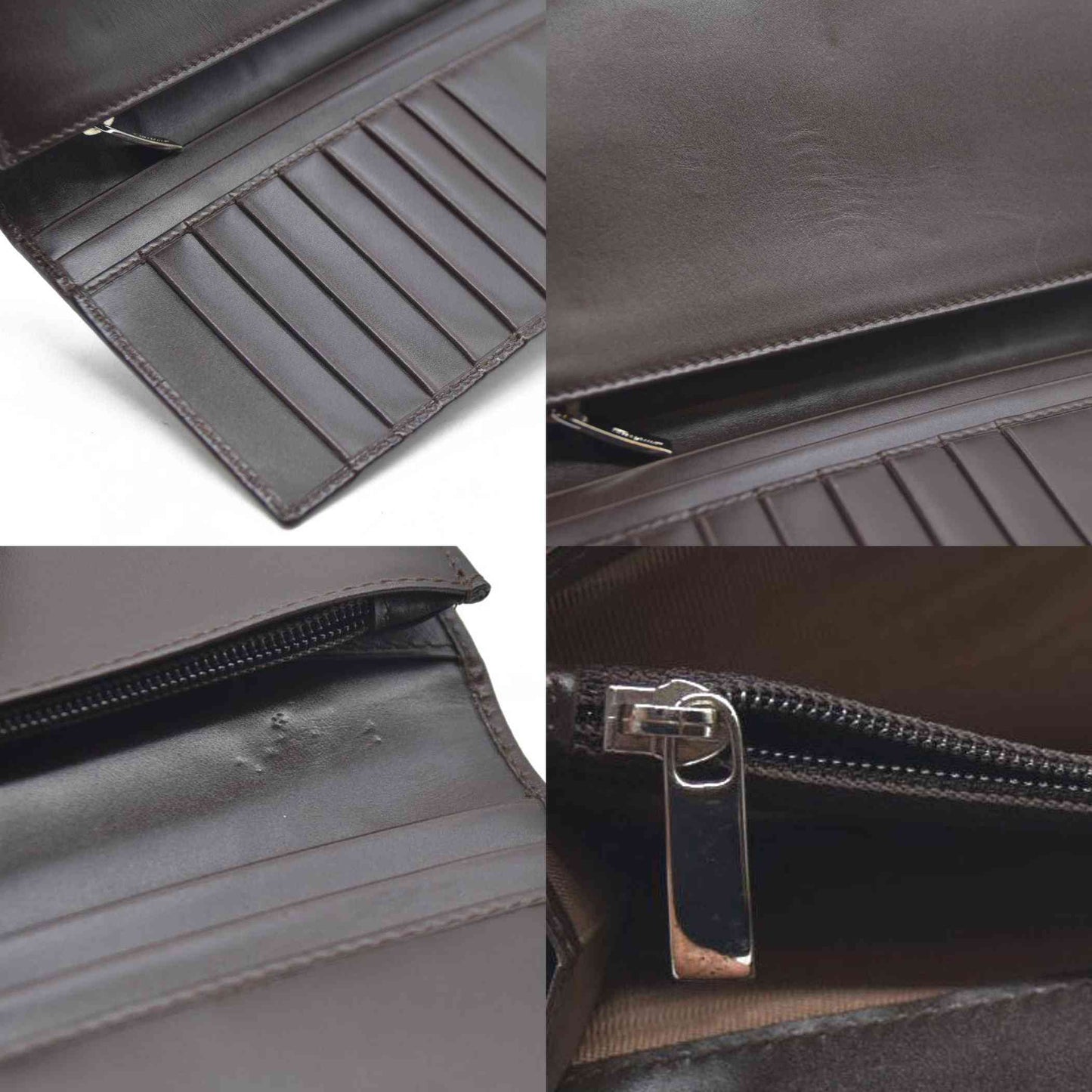 Salvatore Ferragamo Gancini  $795 Leather Long Bifold Wallet Brown/7BH0196