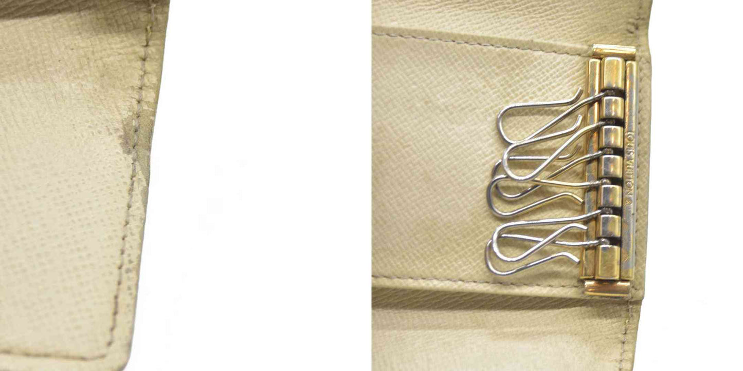 AUCTION $345 Louis Vuitton Damier Azur Multicles 6 Ring Key Case White CT3028