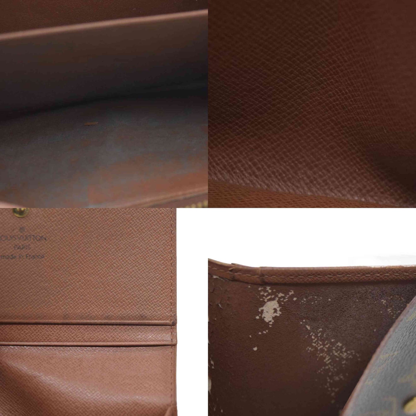 Louis Vuitton Monogram Porte Monnaie Billets Tresor Bifold Wallet Brown MI0985