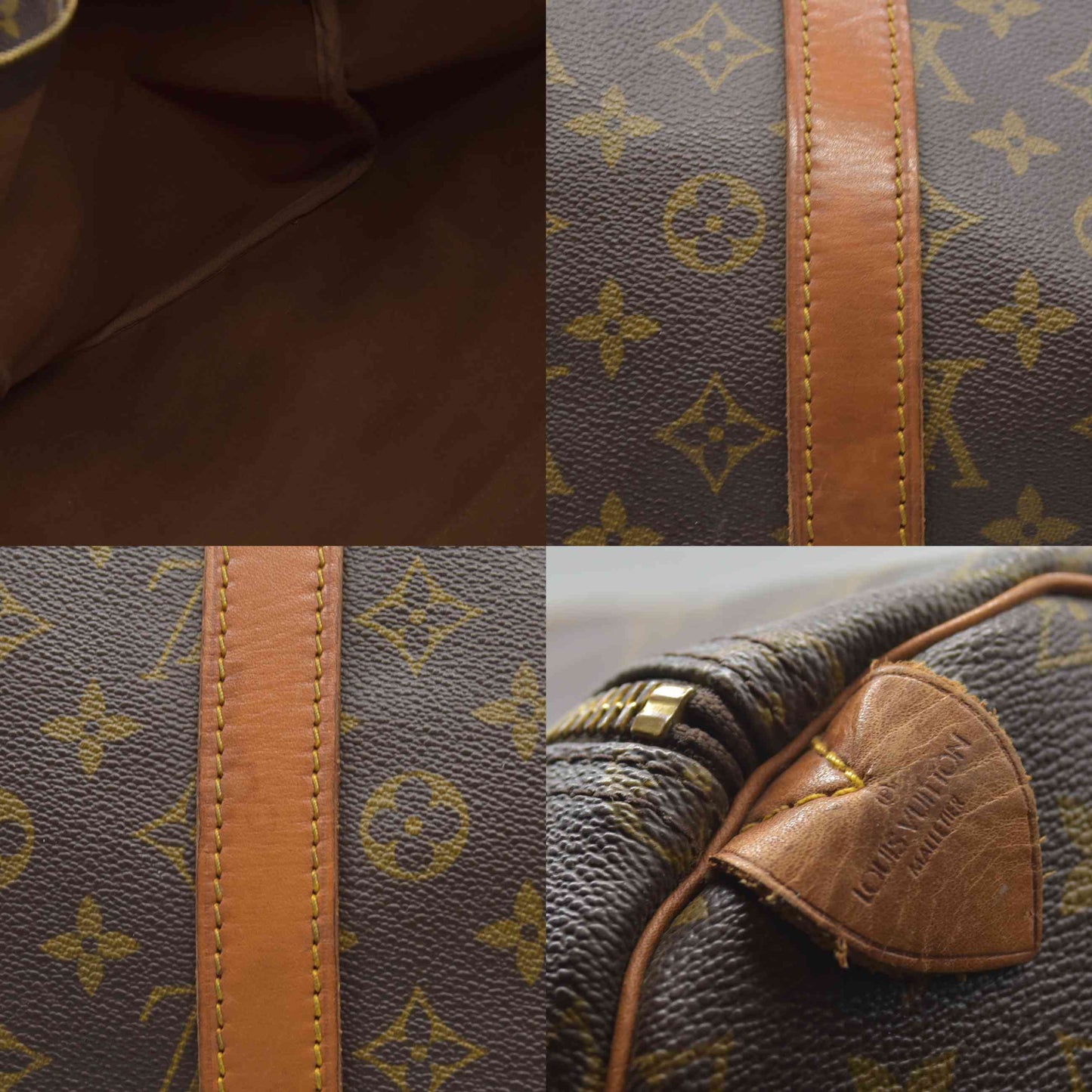 $2280 1989 Louis Vuitton LV Boston Bag Keepall 55 Brown Monogram FC892