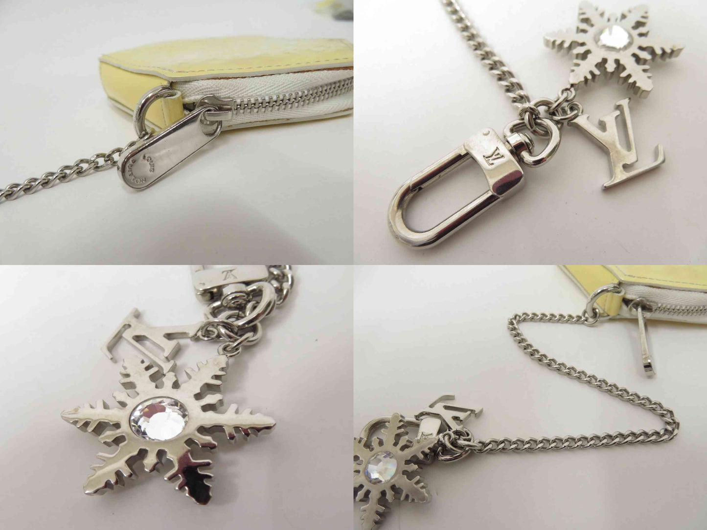 $550 2009 LOUIS VUITTON Vernis Porte-Monnaie Flocon MM Perle SN3009