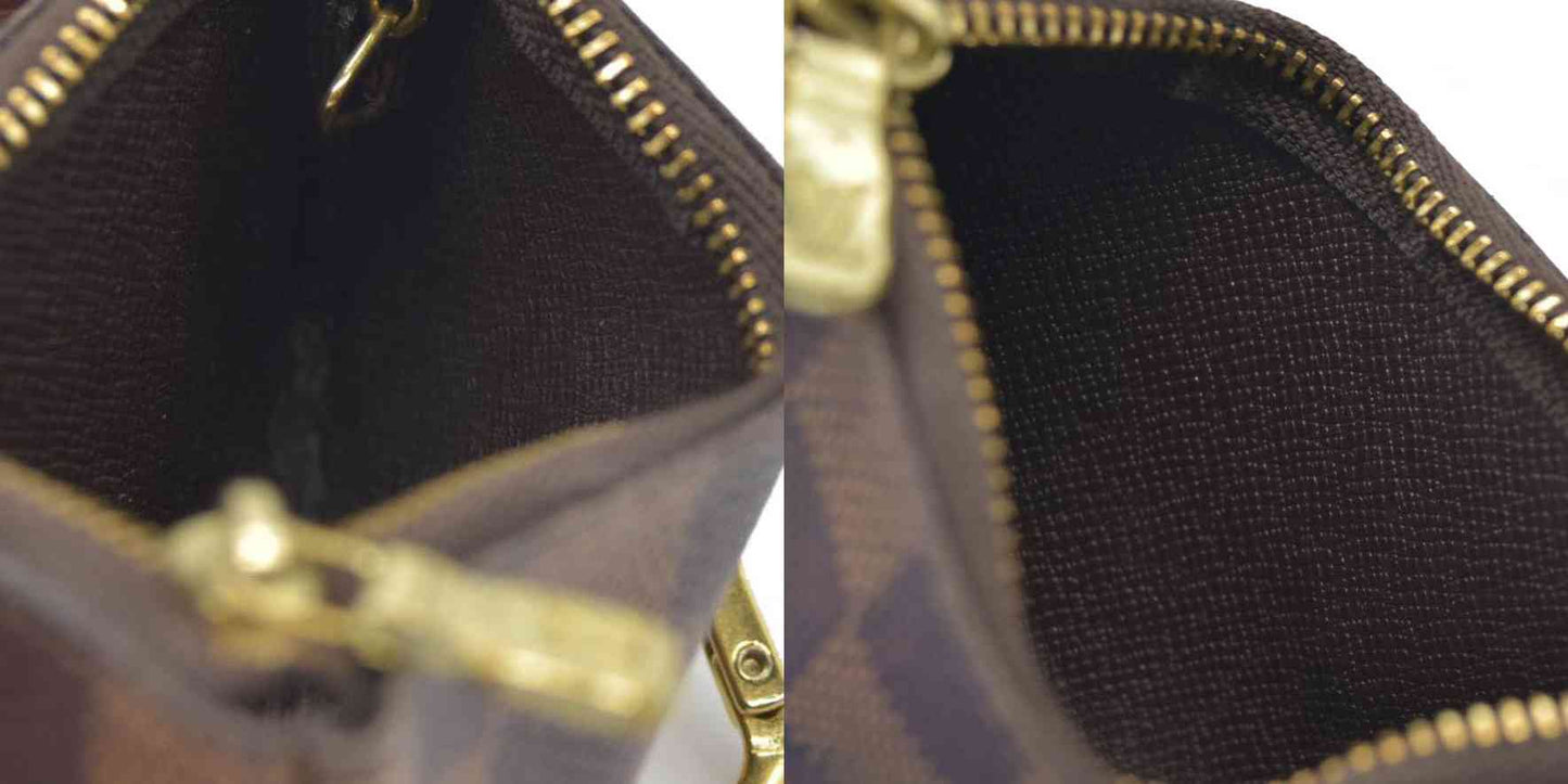 AUCTION Louis Vuitton Damier Pochette Cles Wallet Coin Purse Brown