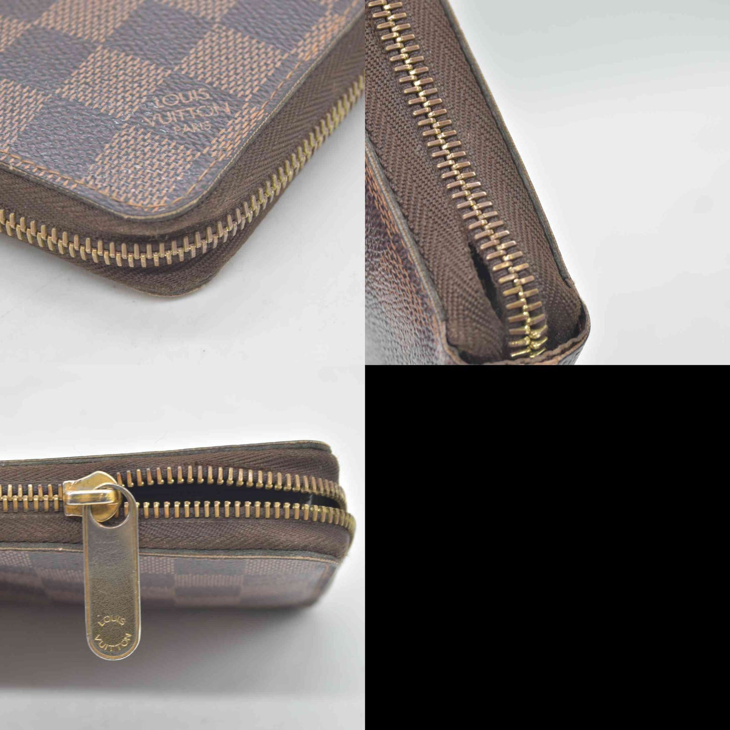 Louis Vuitton Damier Zippy Zip Around Long Wallet Purse Brown CA4019