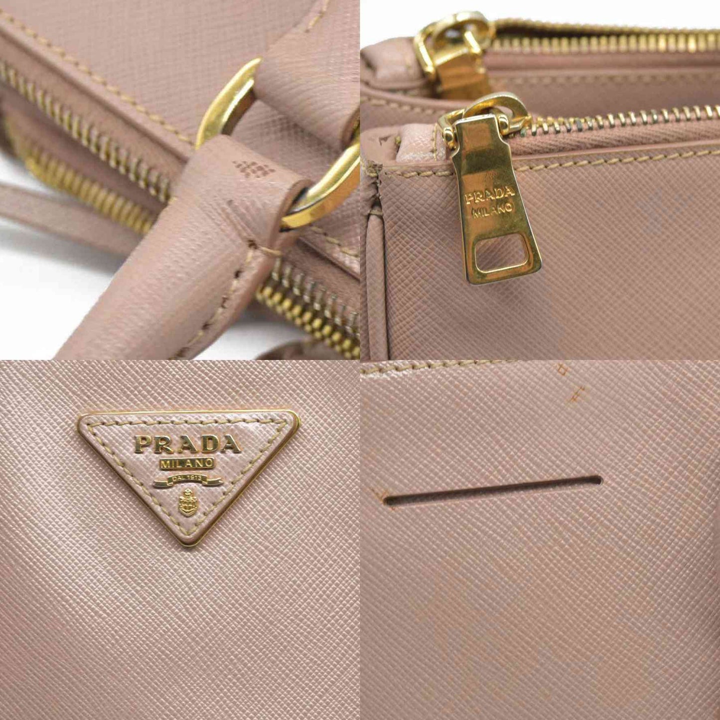 $4500  Prada  Saffiano Medium Galleria Double Zip Tote Cammeo