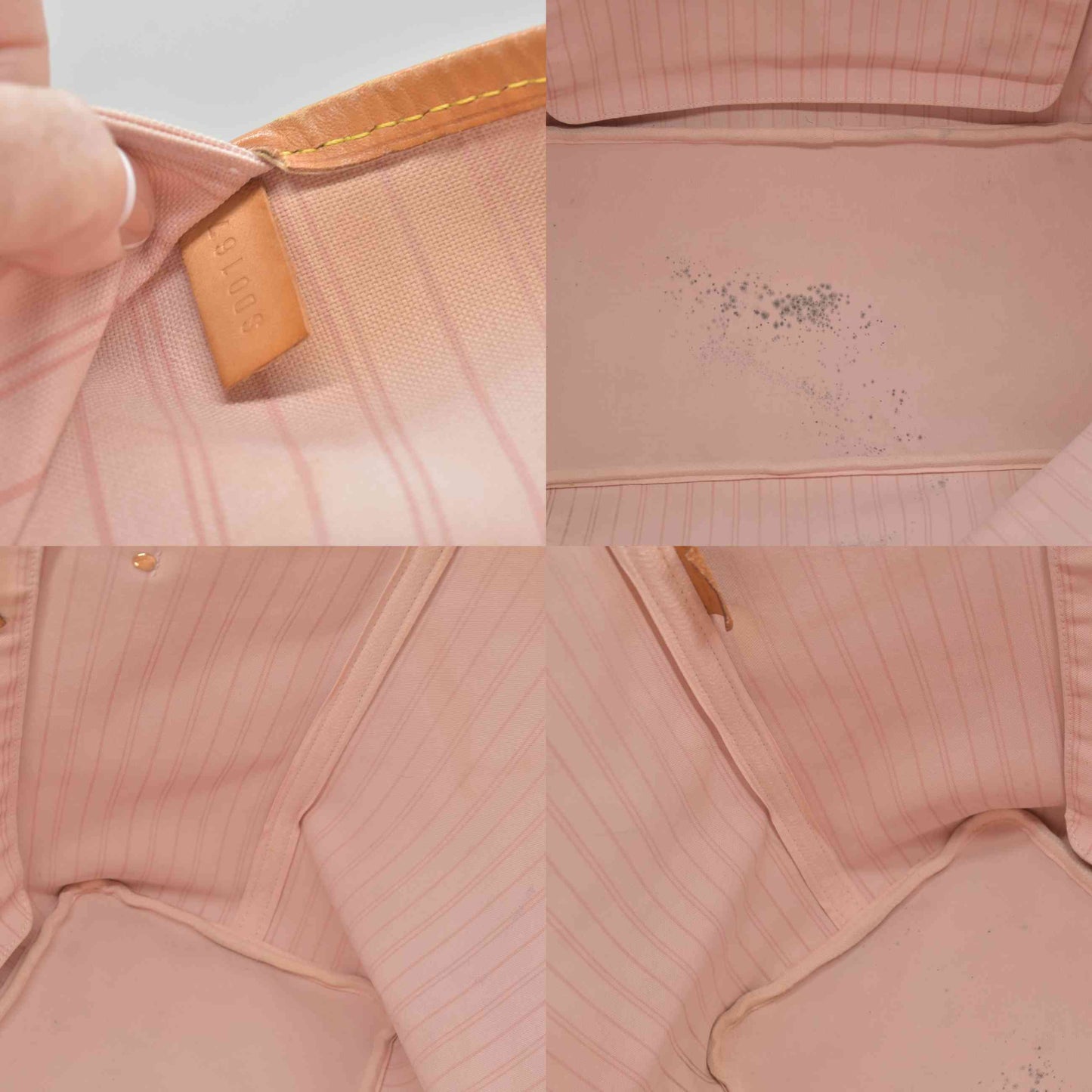 $2240 2017 Louis Vuitton Damier Azur Neo Neverfull GM Rose Ballerine SD0167