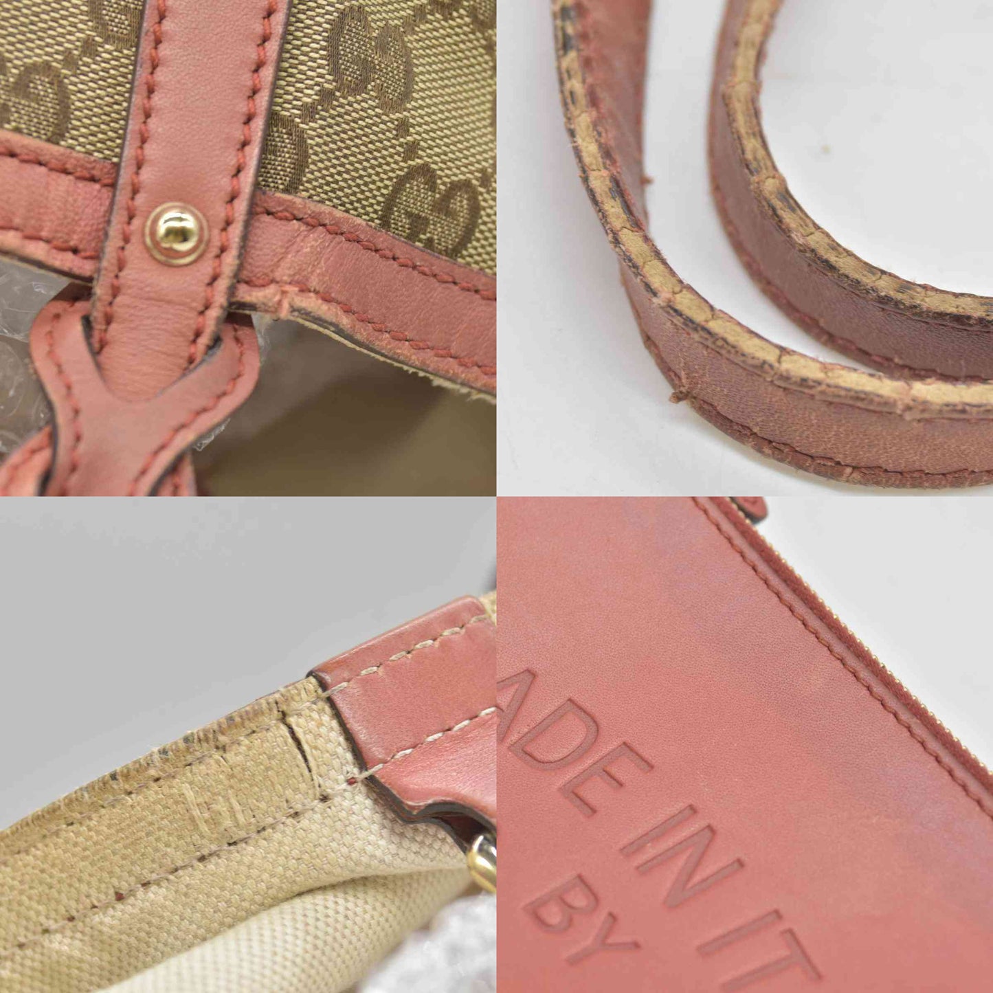 $1040 Gucci Monogram Medium Supreme Craft Tote Red