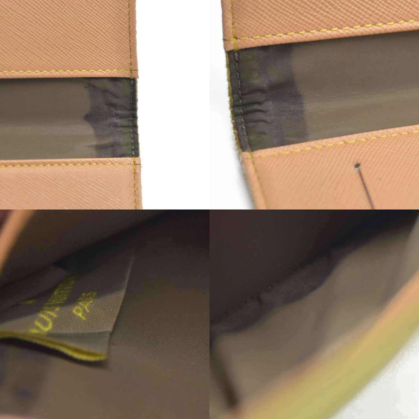 AUCTION $510 Louis Vuitton  Damier Geant Americas Cup Card Holder Wallet Yellow