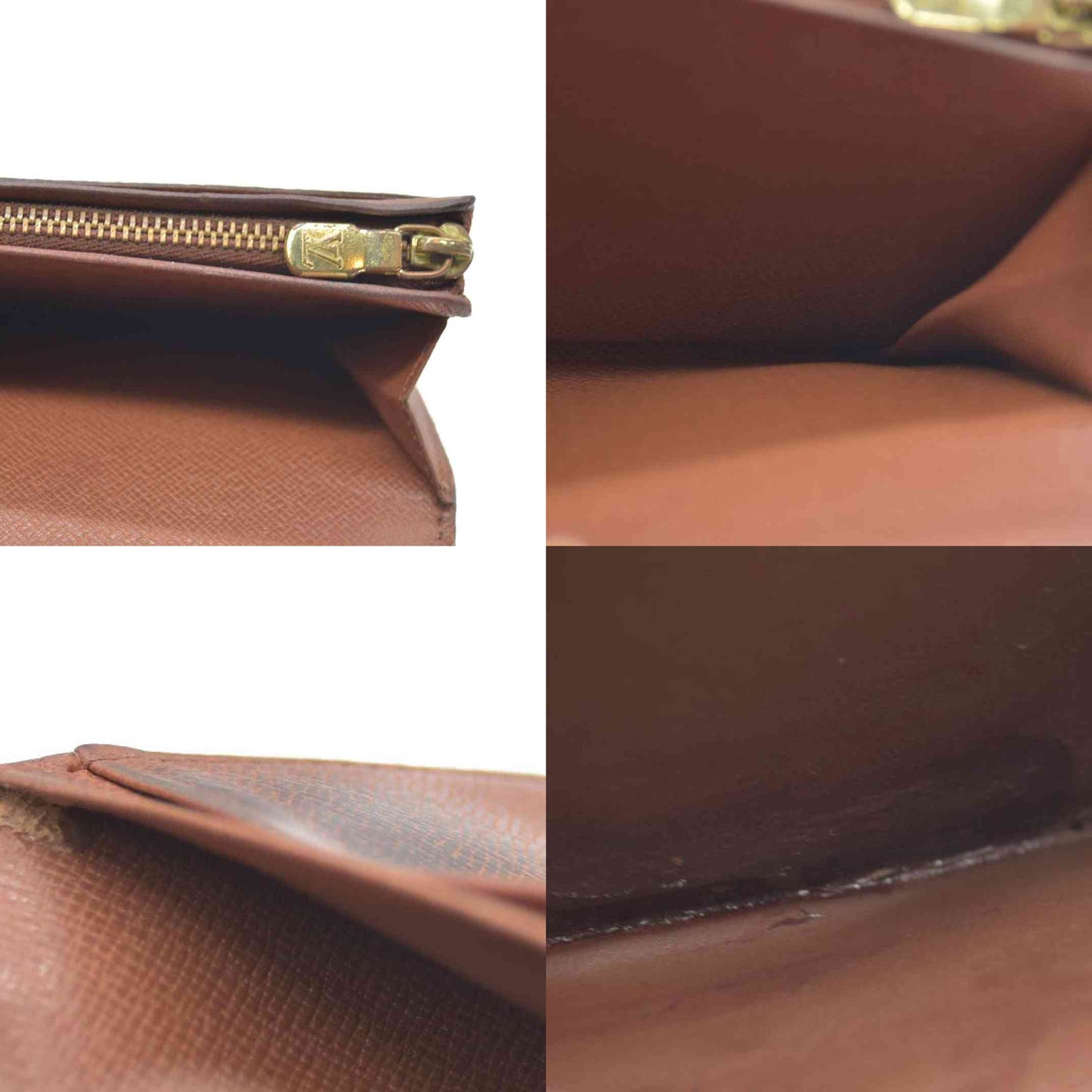 Louis Vuitton Monogram Porte Monnaie Billets Tresor Bifold Wallet Brown CA0927