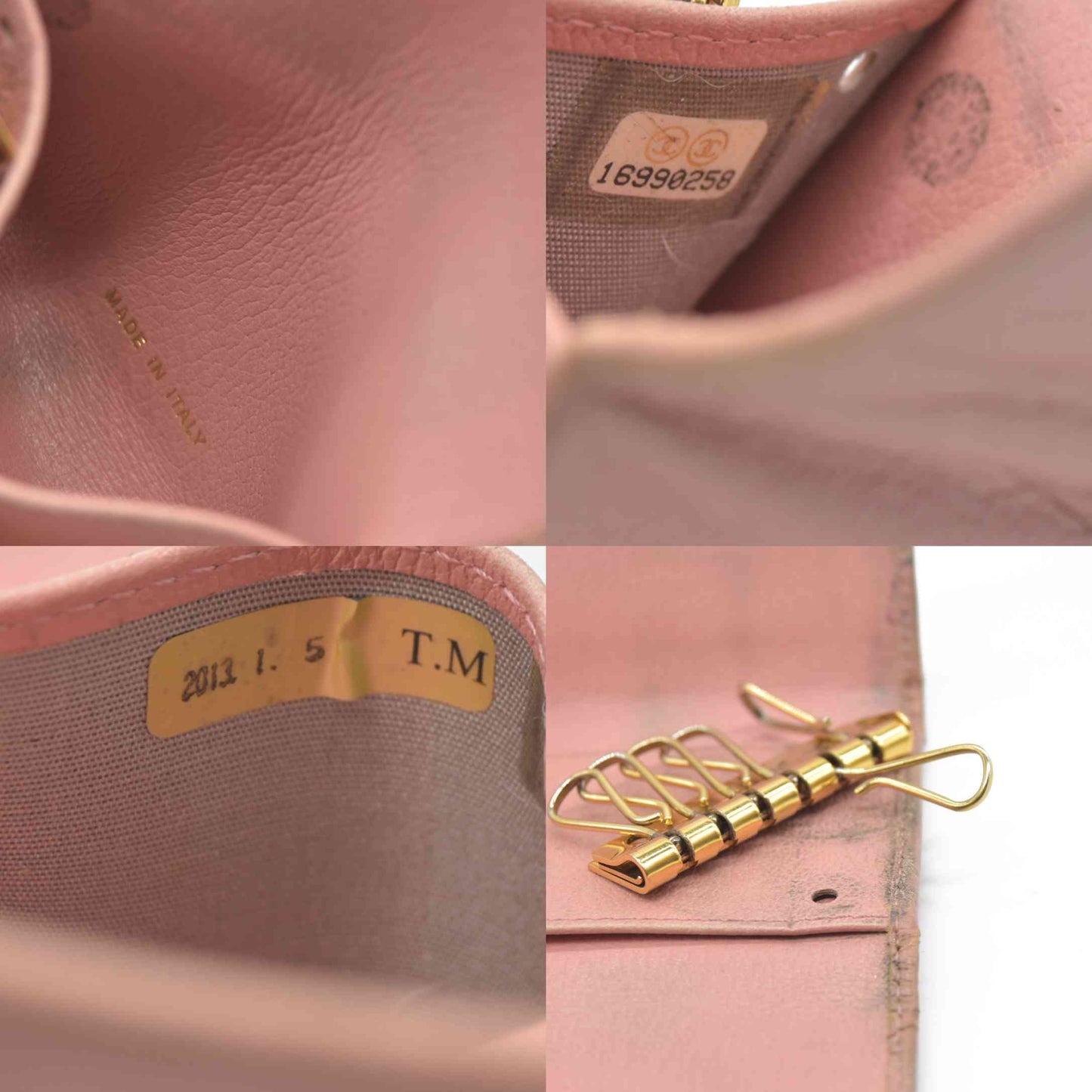 AUCTION $600 Chanel Camellia 6 Key Holder Coral Pink